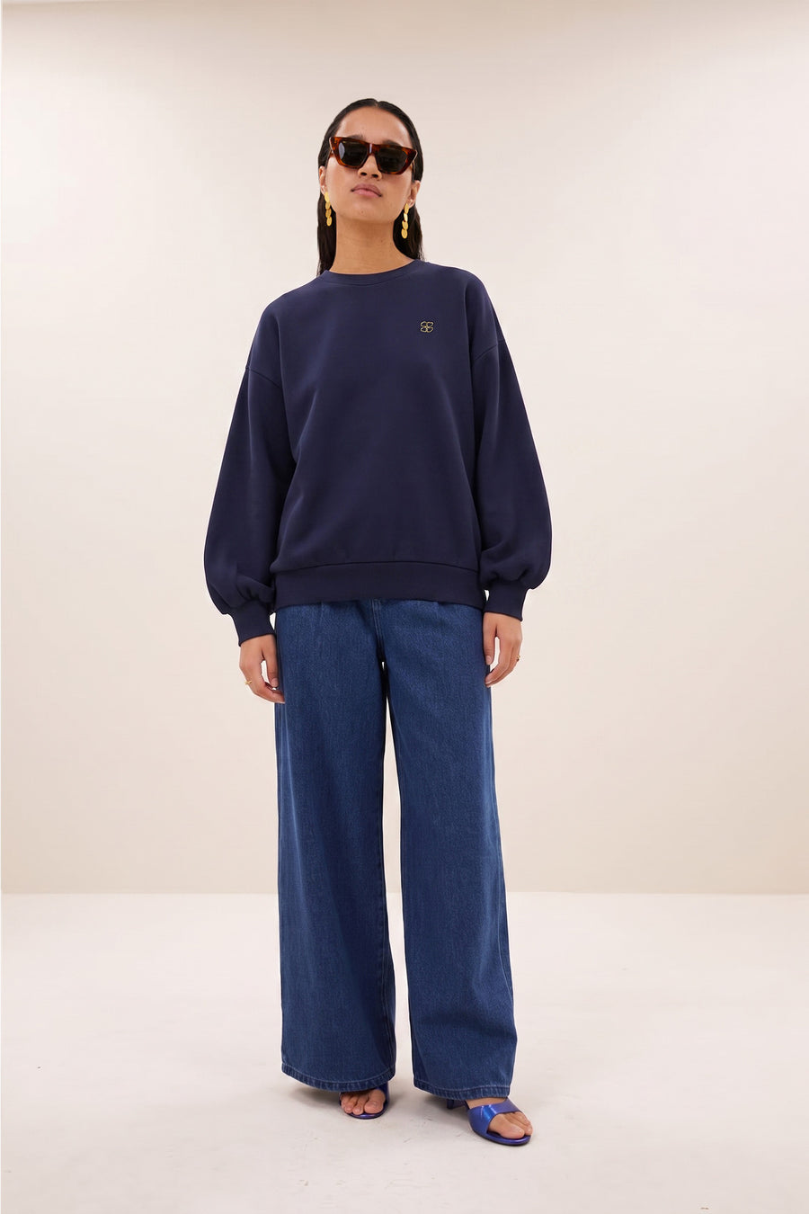 lili long sweater | uniform blue