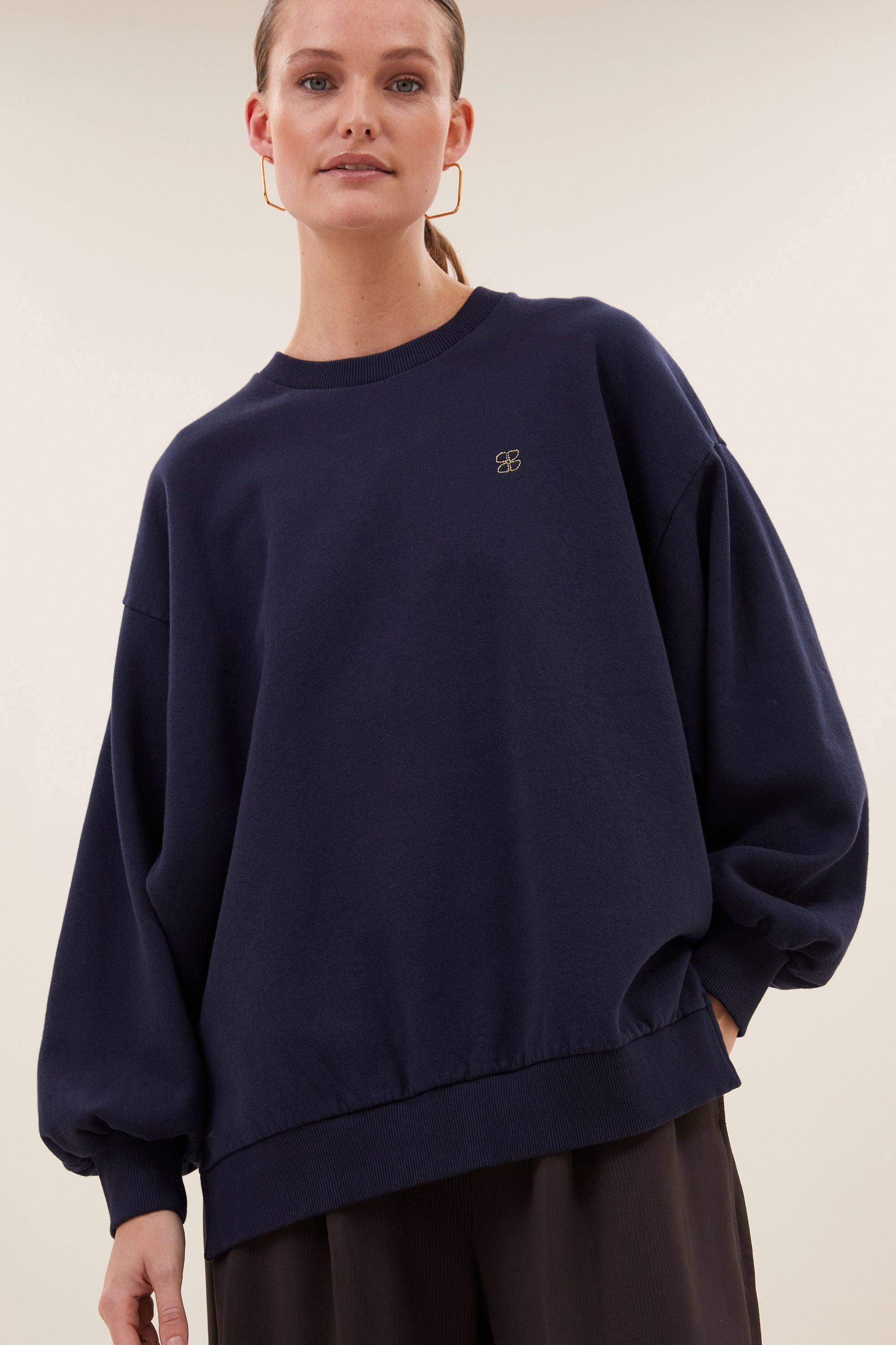lili long sweater | uniform blue