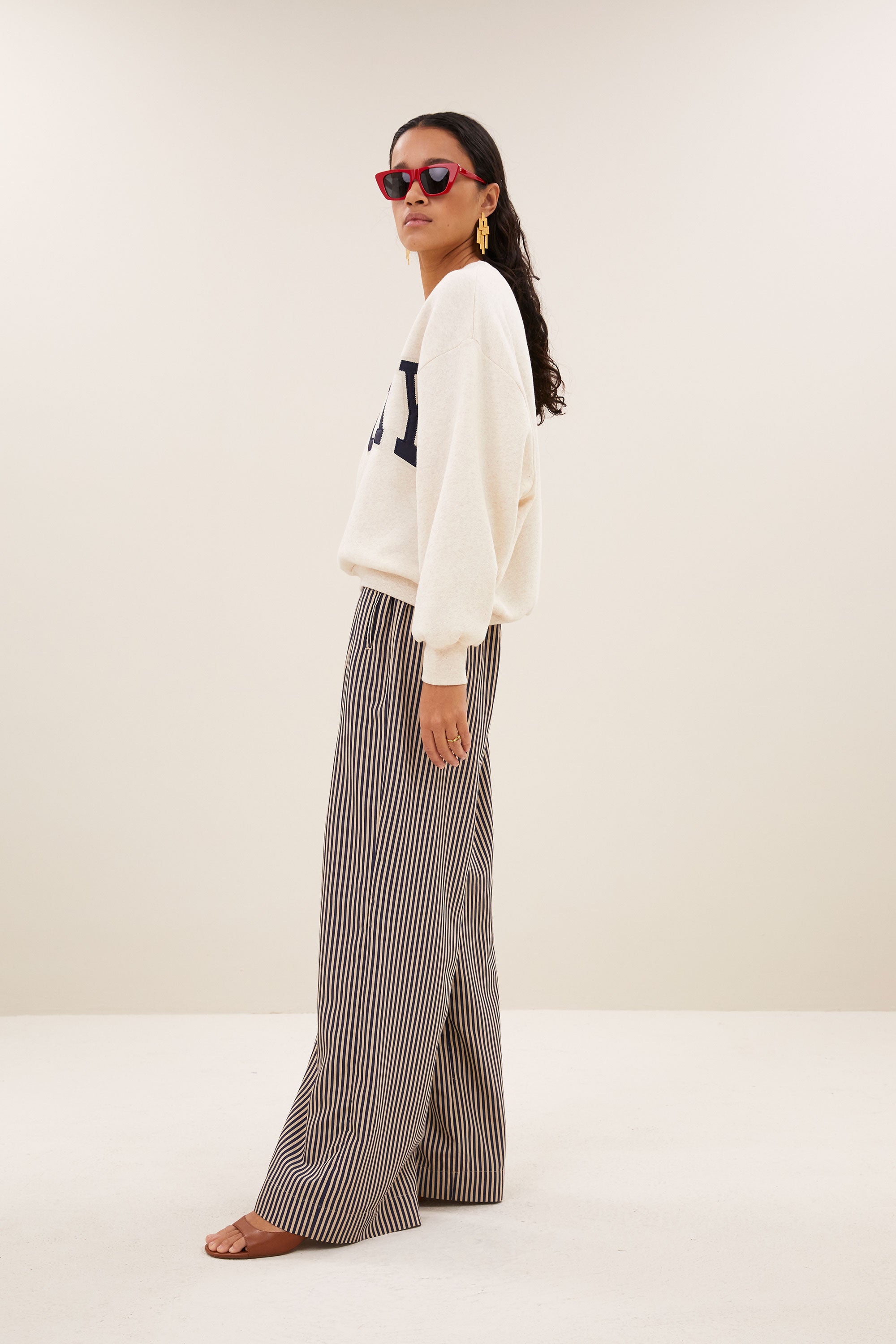 lili patchwork sweater | oyster melee