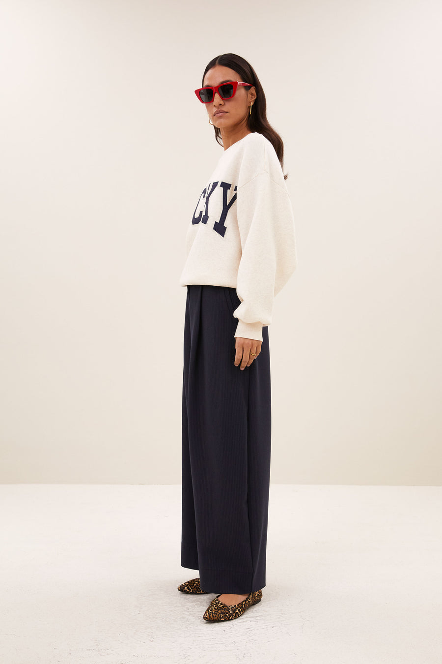 lili patchwork sweater | oyster melee