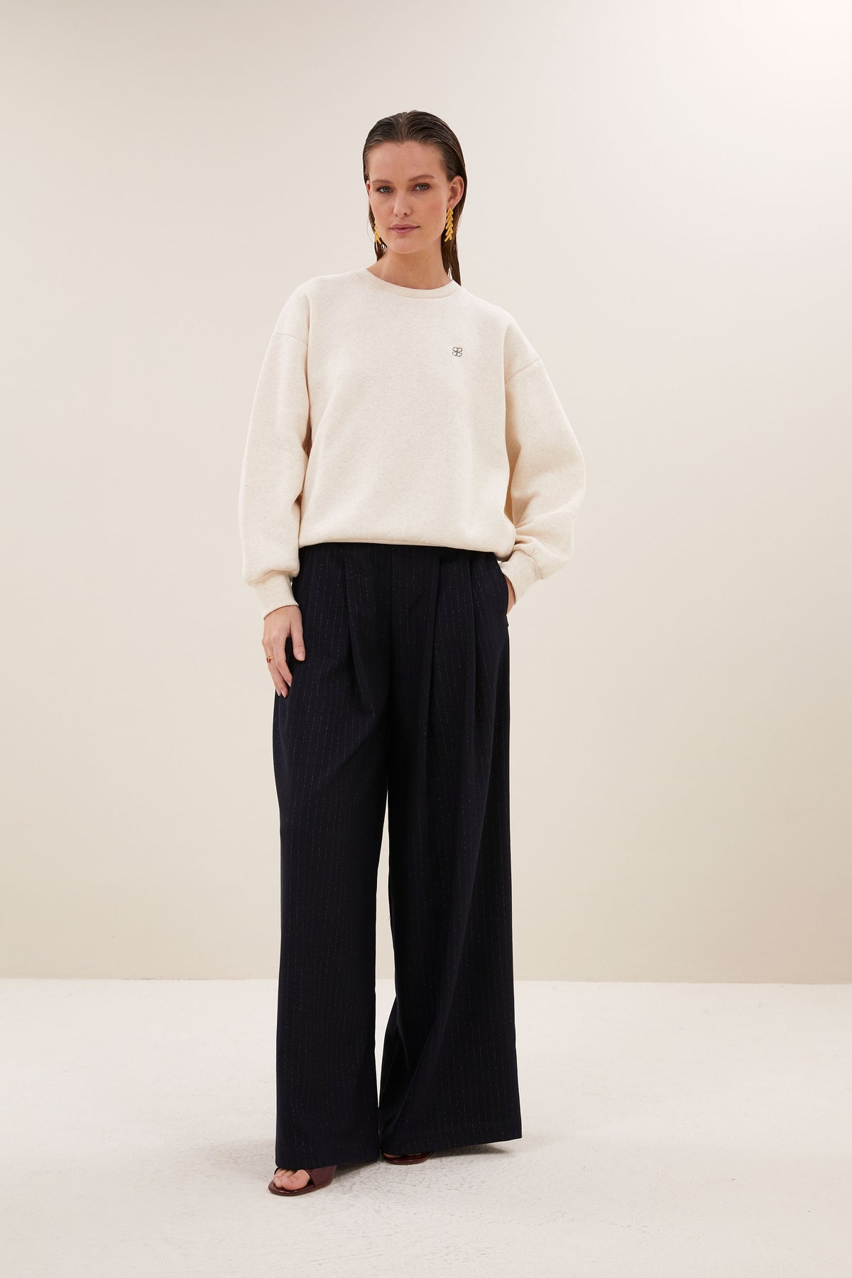 lili lucky dance sweater | oyster melee