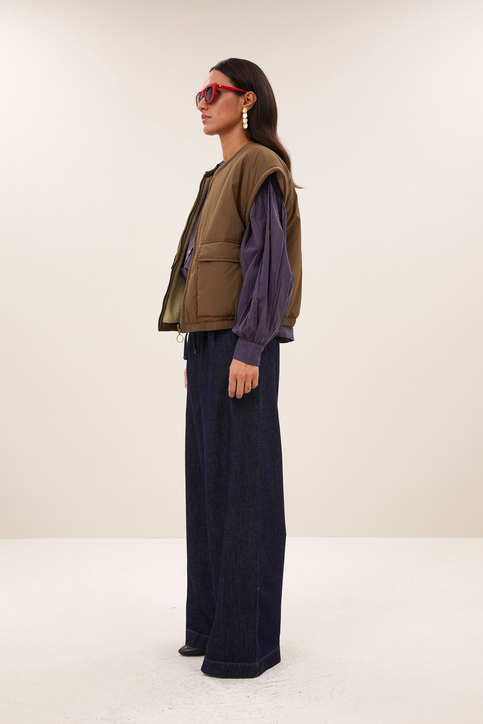 gio sleeveless jacket | hazel