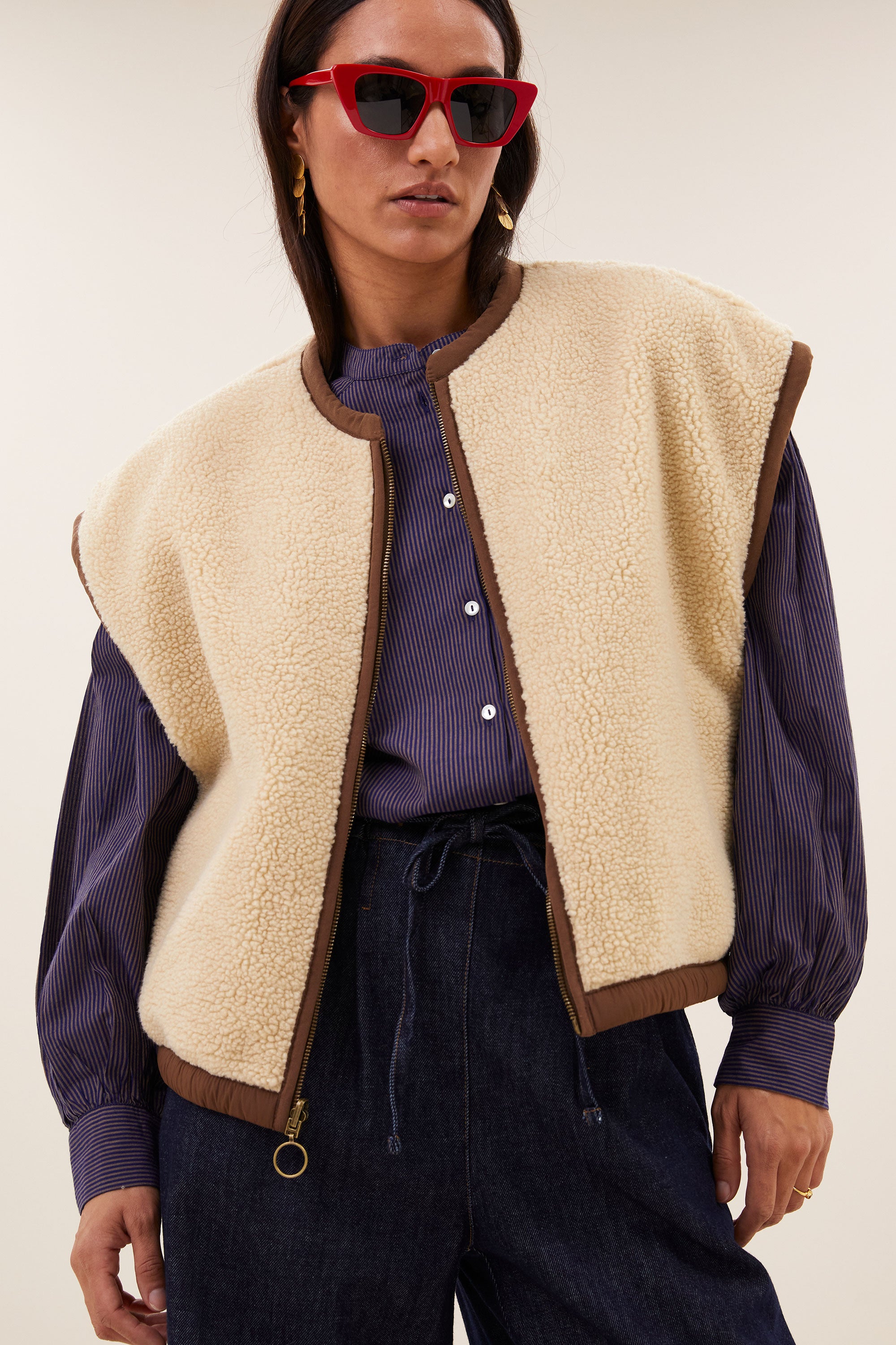 gio sleeveless jacket | hazel