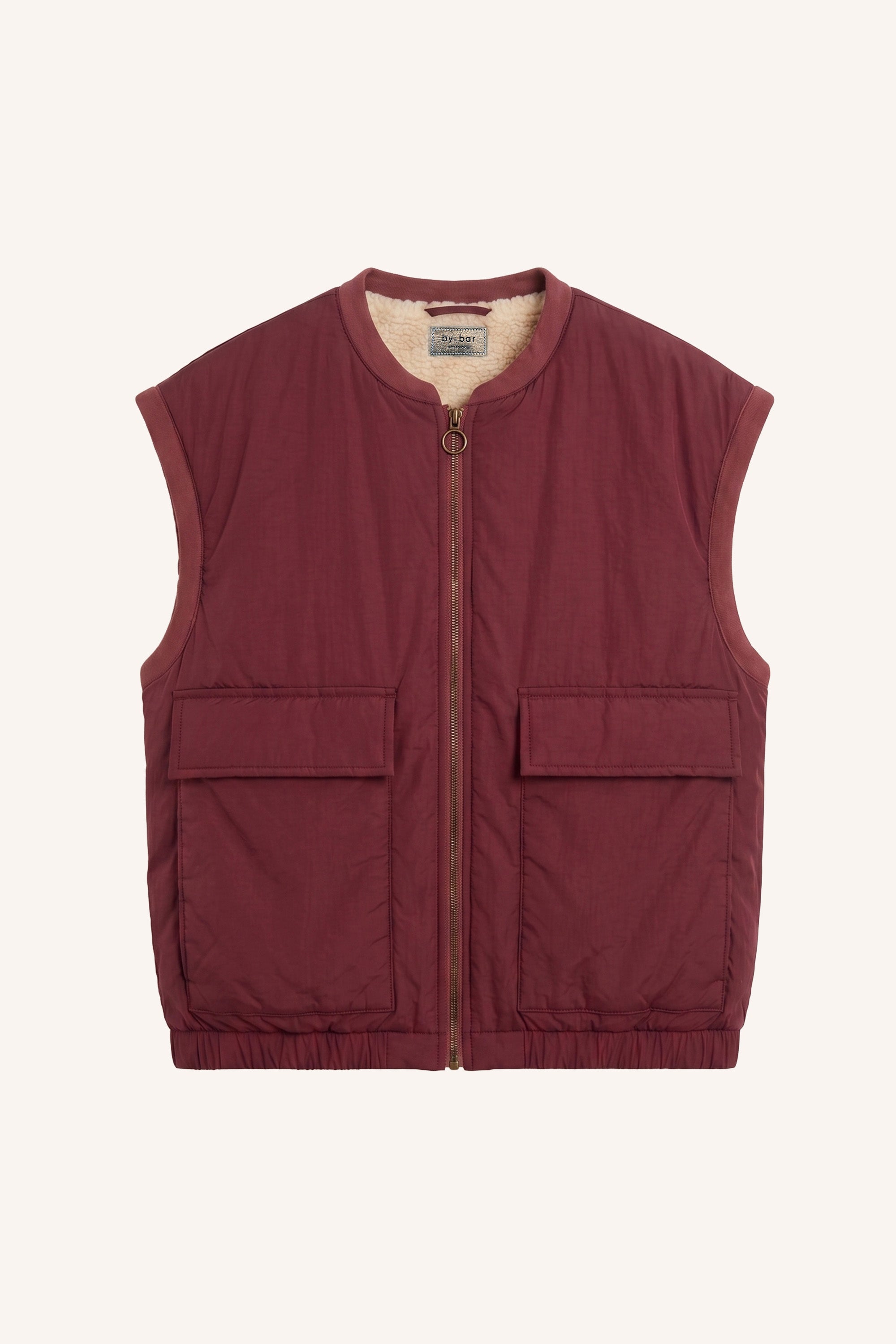 gio sleeveless jacket | wine