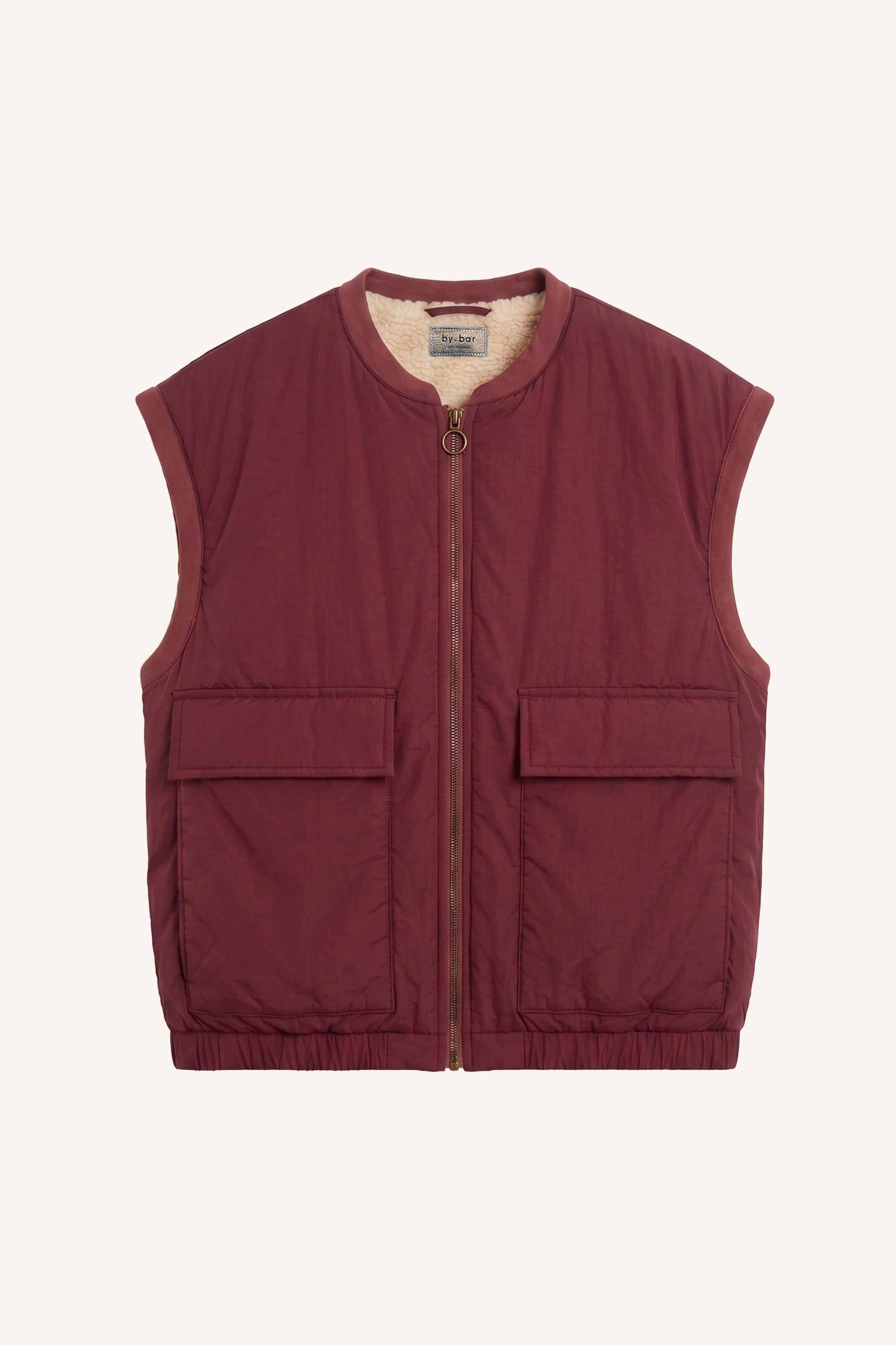 gio sleeveless jacket | wine