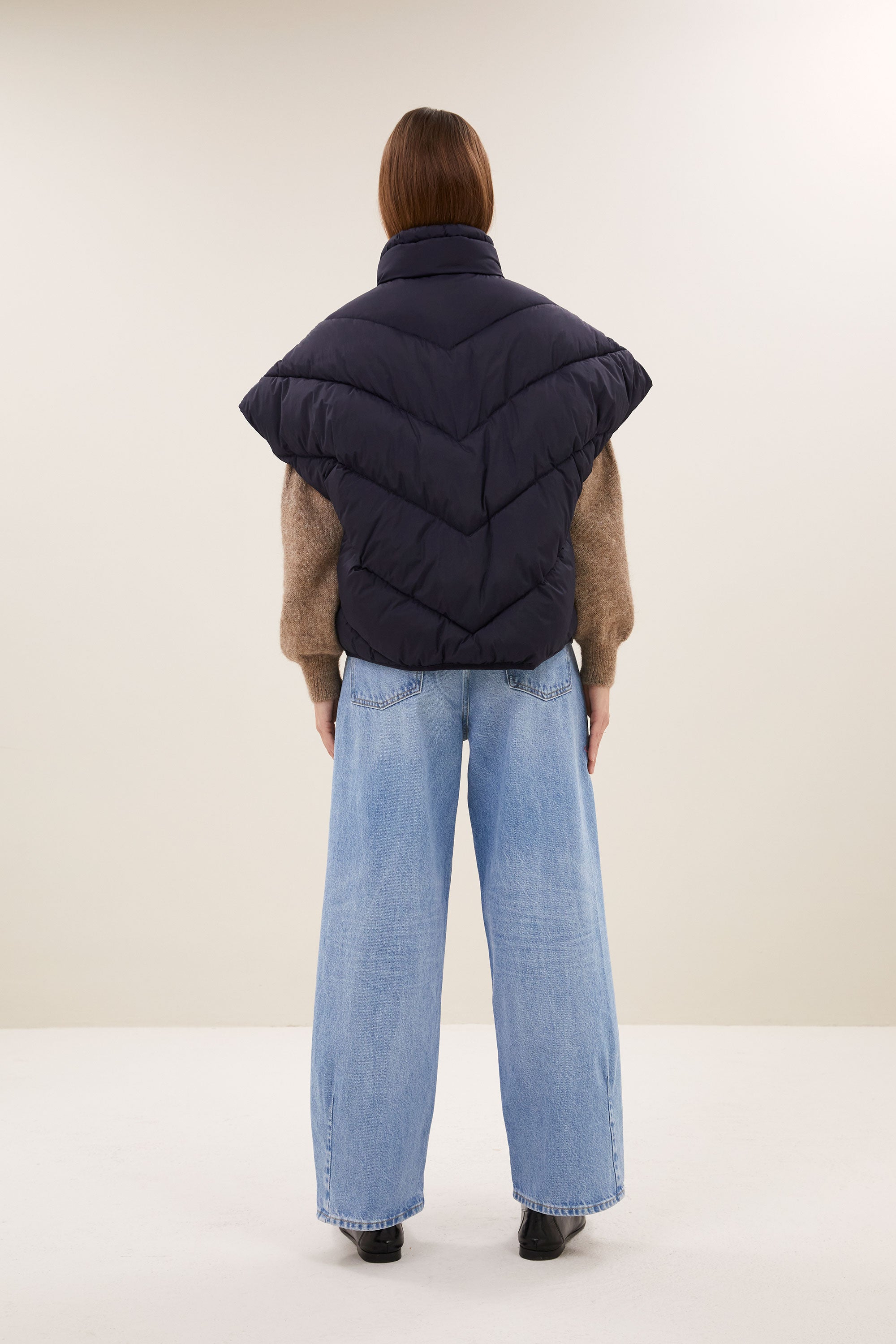 franky sleeveless jacket | midnight