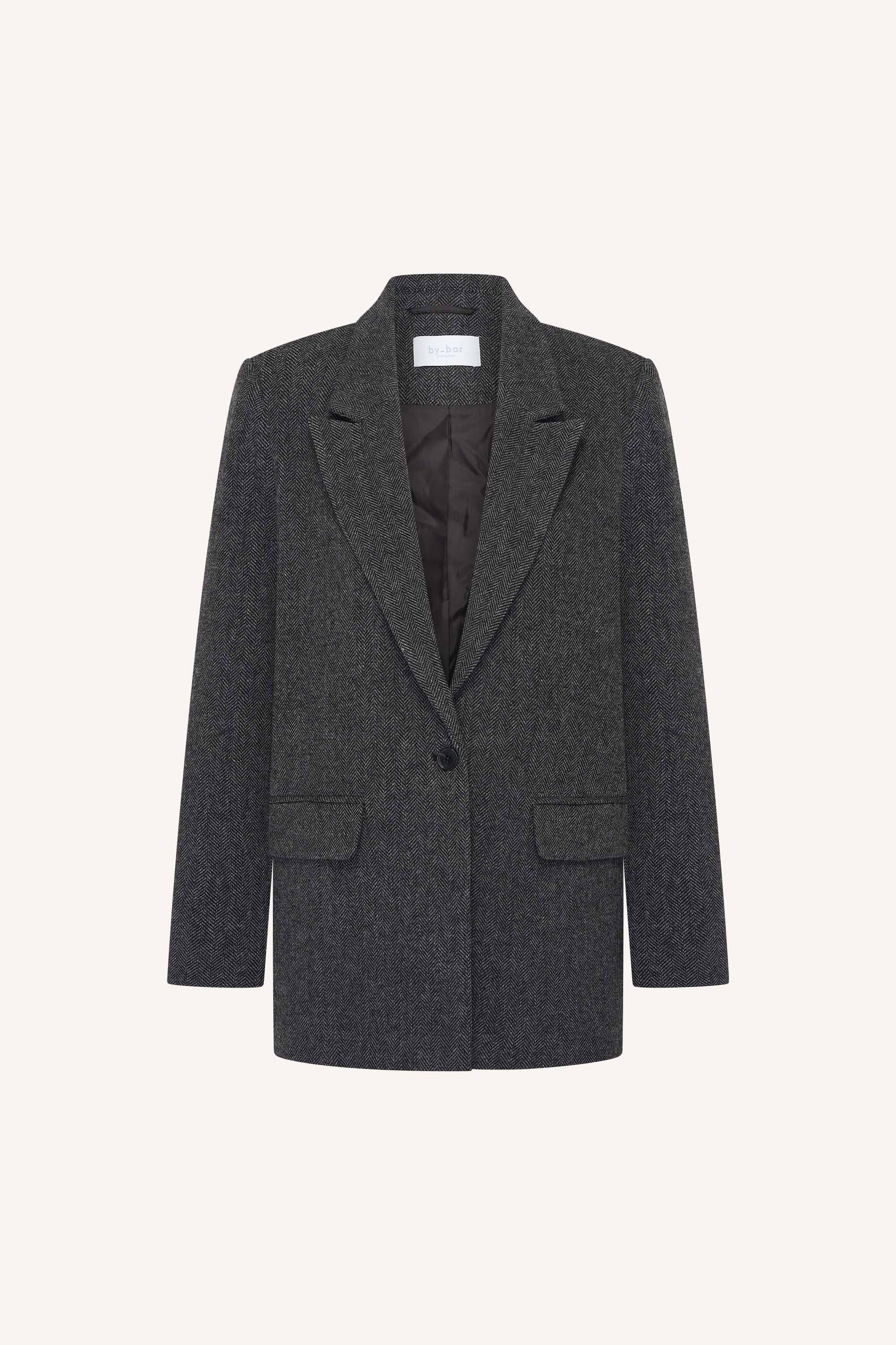 nes herringbone blazer | dark grey melee