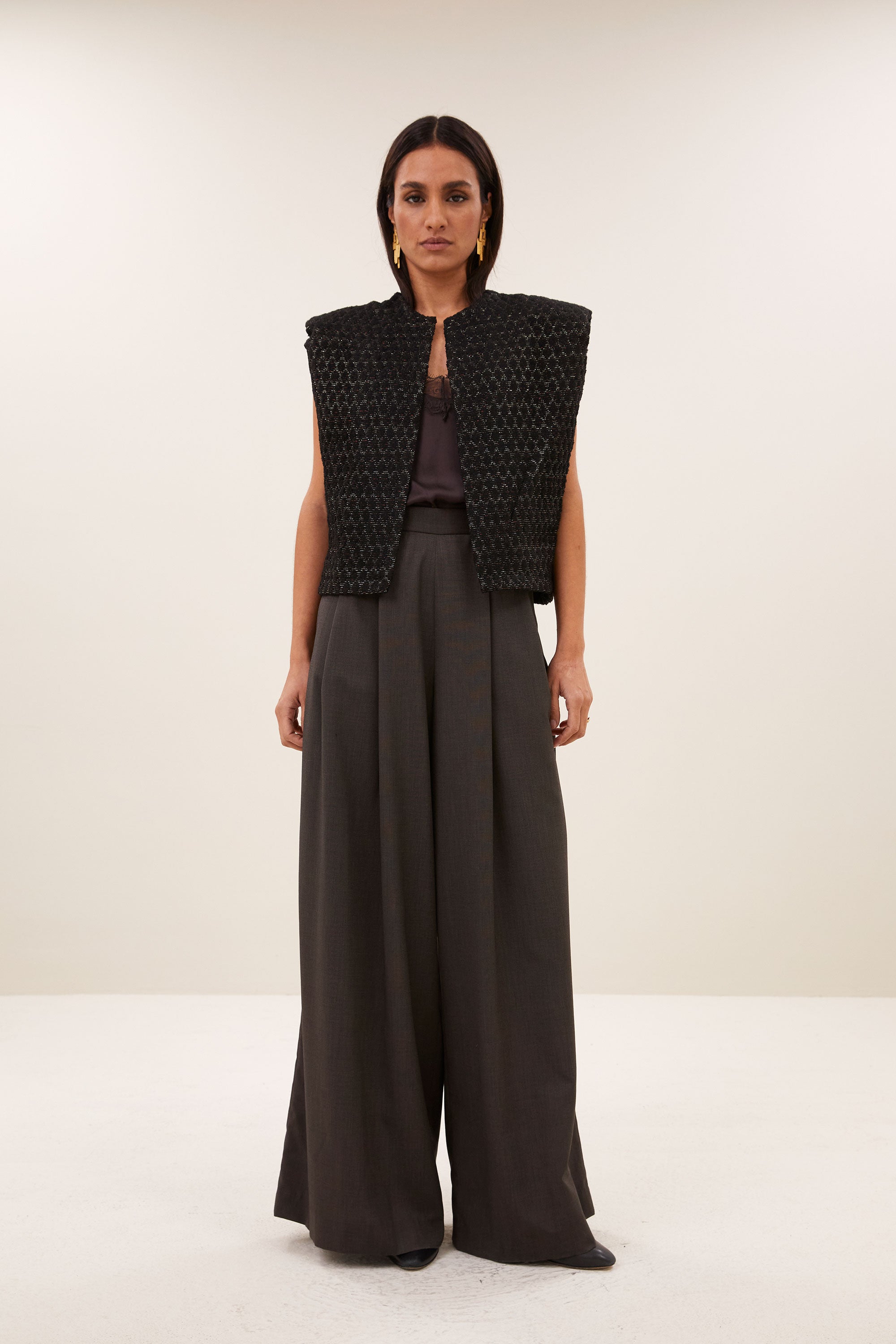 milo sparkle gilet | black