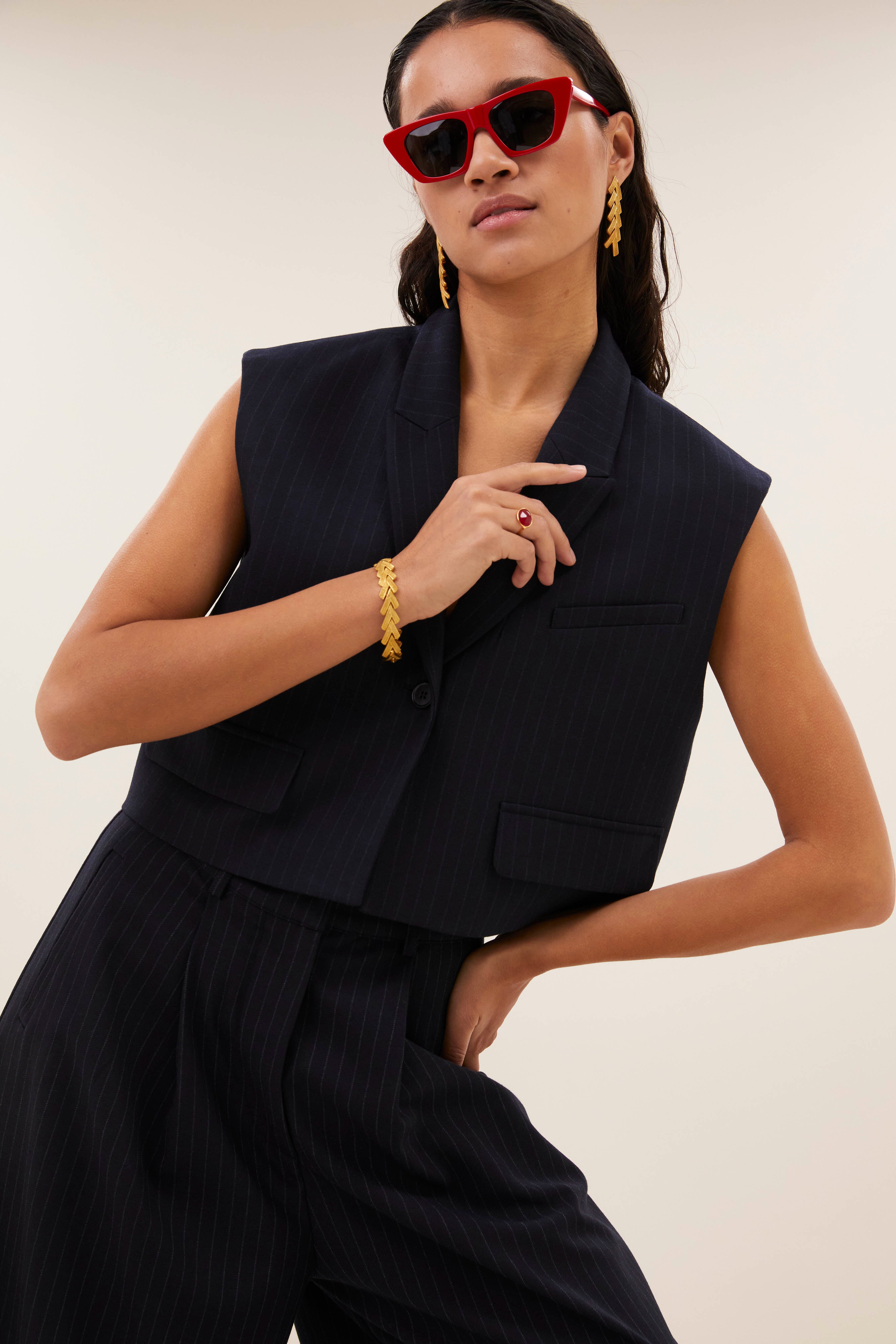 gilet-bobi pinstripe gilet midnight-by-bar-zijaanzicht