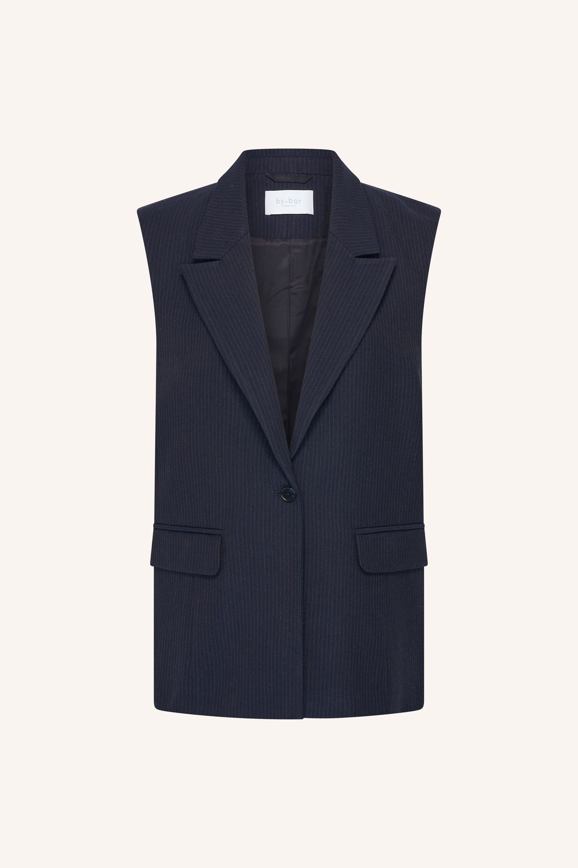 nes-copper-stripe-gilet-copper-stripe-all-time classic-knoopsluiting-gemaakt door weefspecialist-by-bar-productfoto