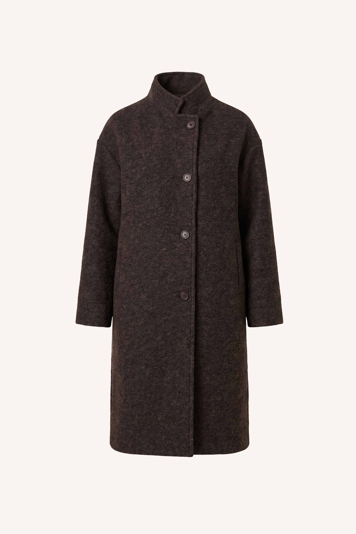 macy melange coat | brown melee