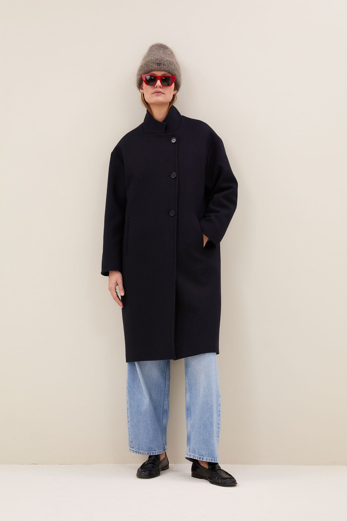 macy wool coat | midnight