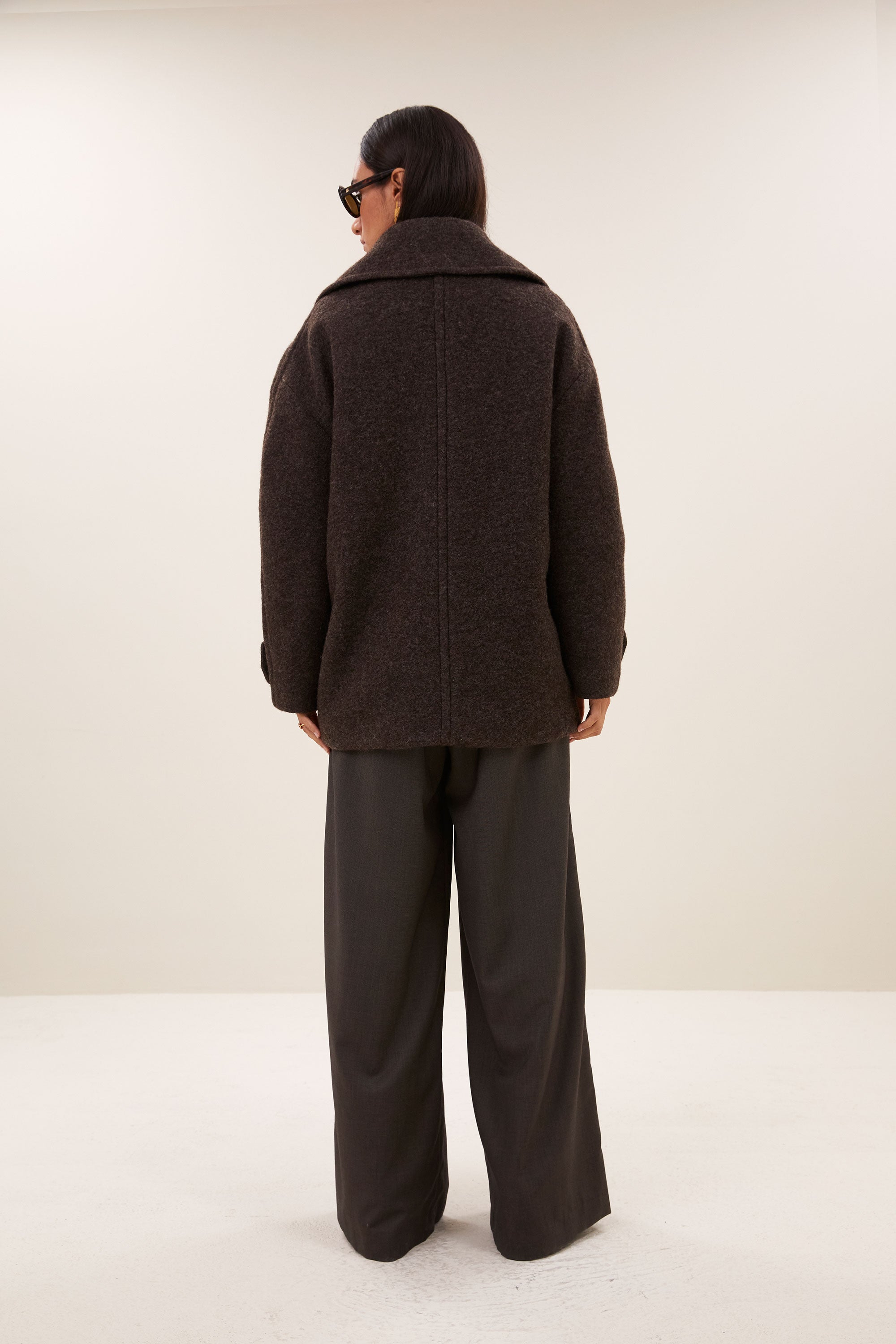scott melange coat | brown melee