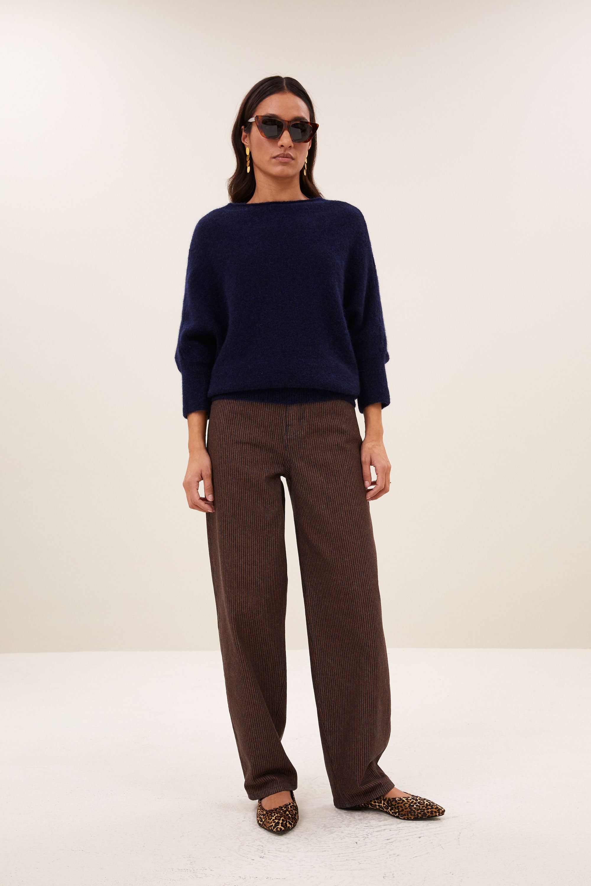 lew-stripe-jeans-copper-stripe-all-time classic-hoge taille-rits- en knoopsluiting-by-bar-vooraanzicht