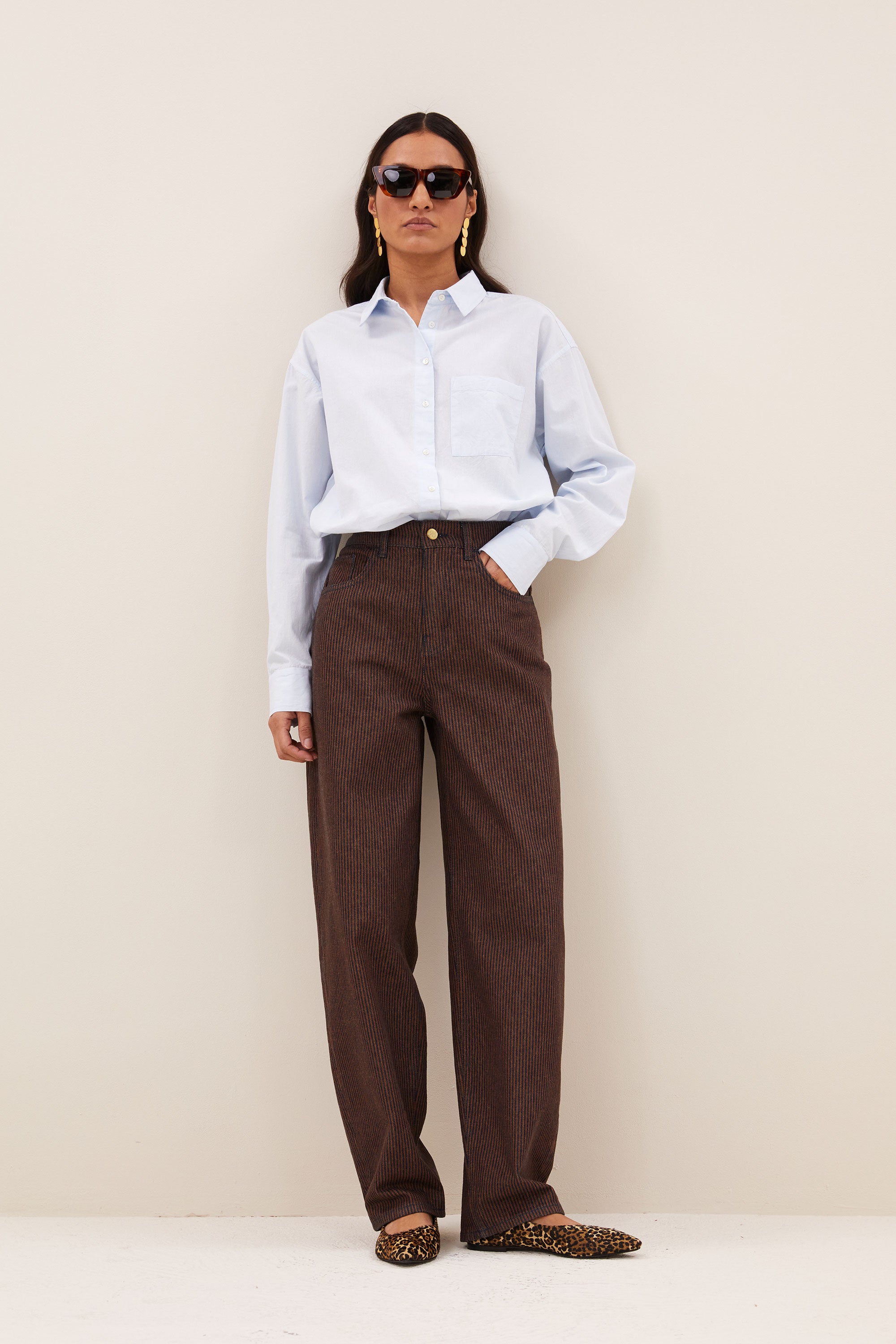 lew-stripe-jeans-copper-stripe-all-time classic-hoge taille-rits- en knoopsluiting-by-bar-extra
