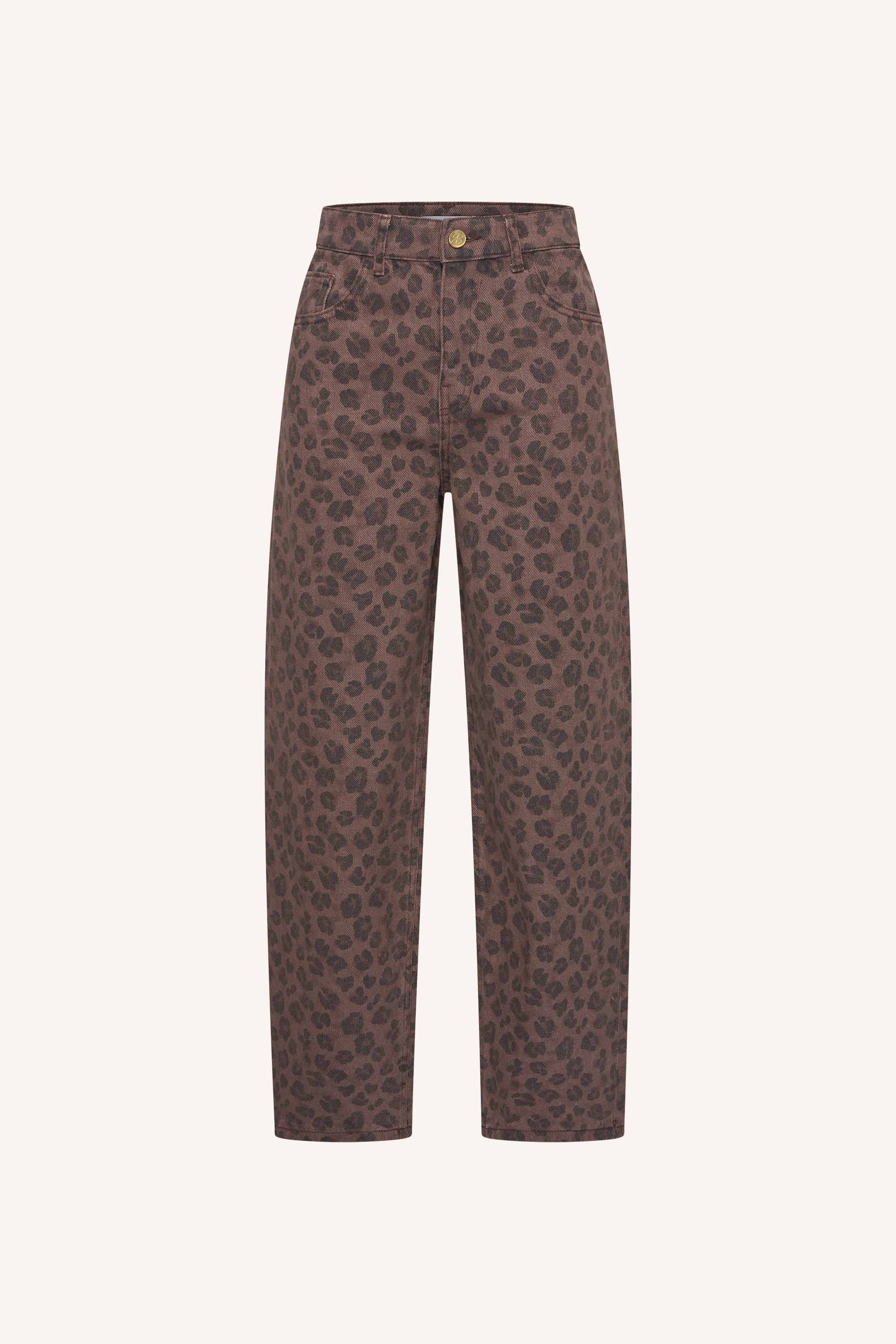 lew cheetah chocolate pants | chocolate brown