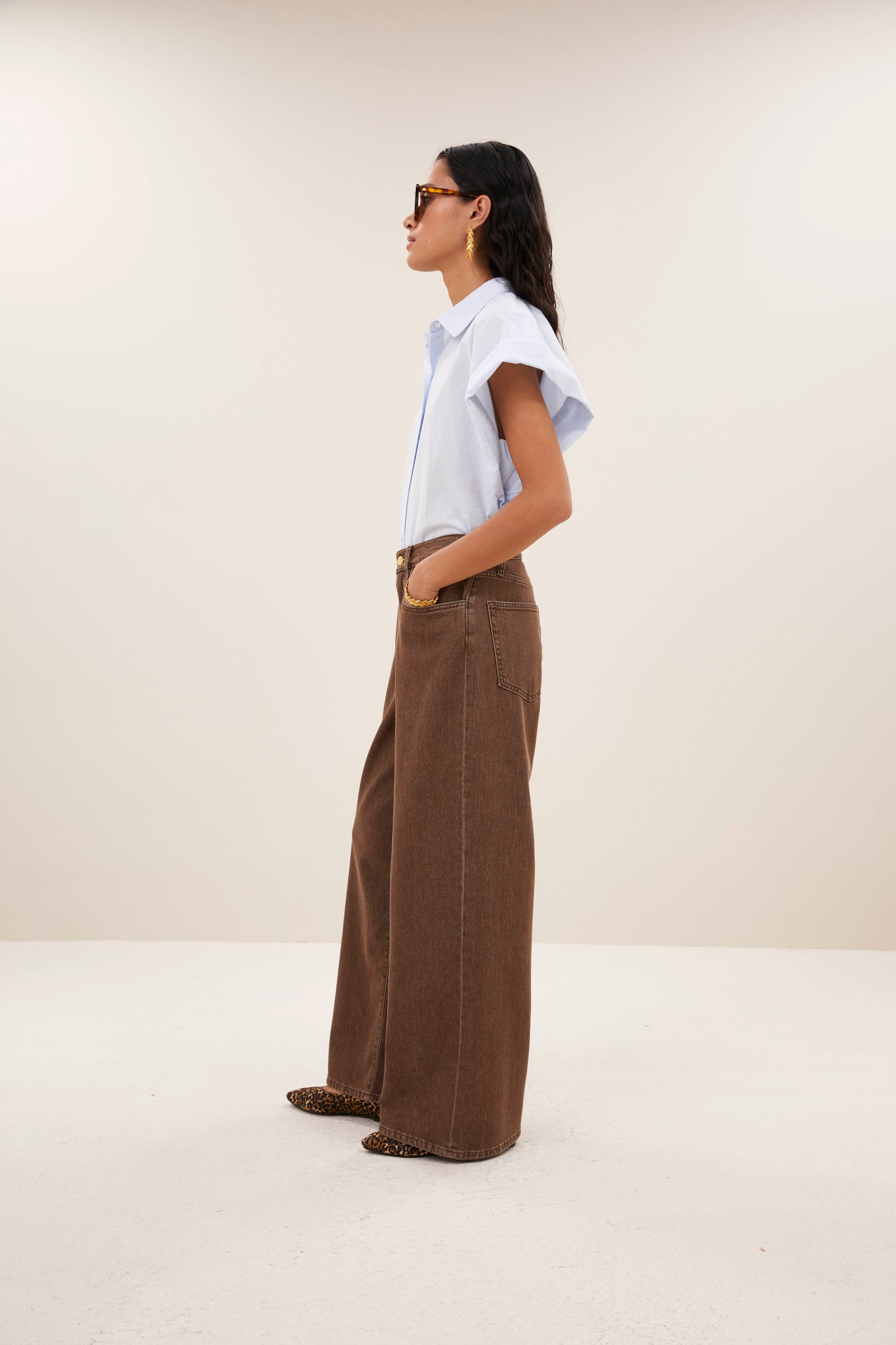 jeans-lilo brown jeans hazel-by-bar-vooraanzicht