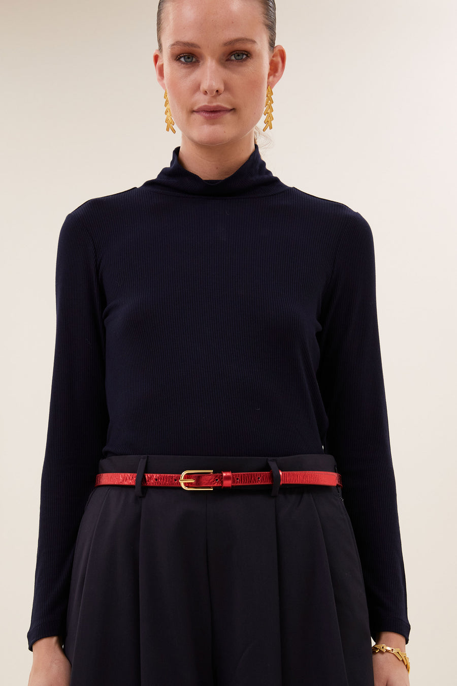lovi-gloss-belt-scarlet-red-naar wens verstelbaar-all-time classic-by-bar-vooraanzicht