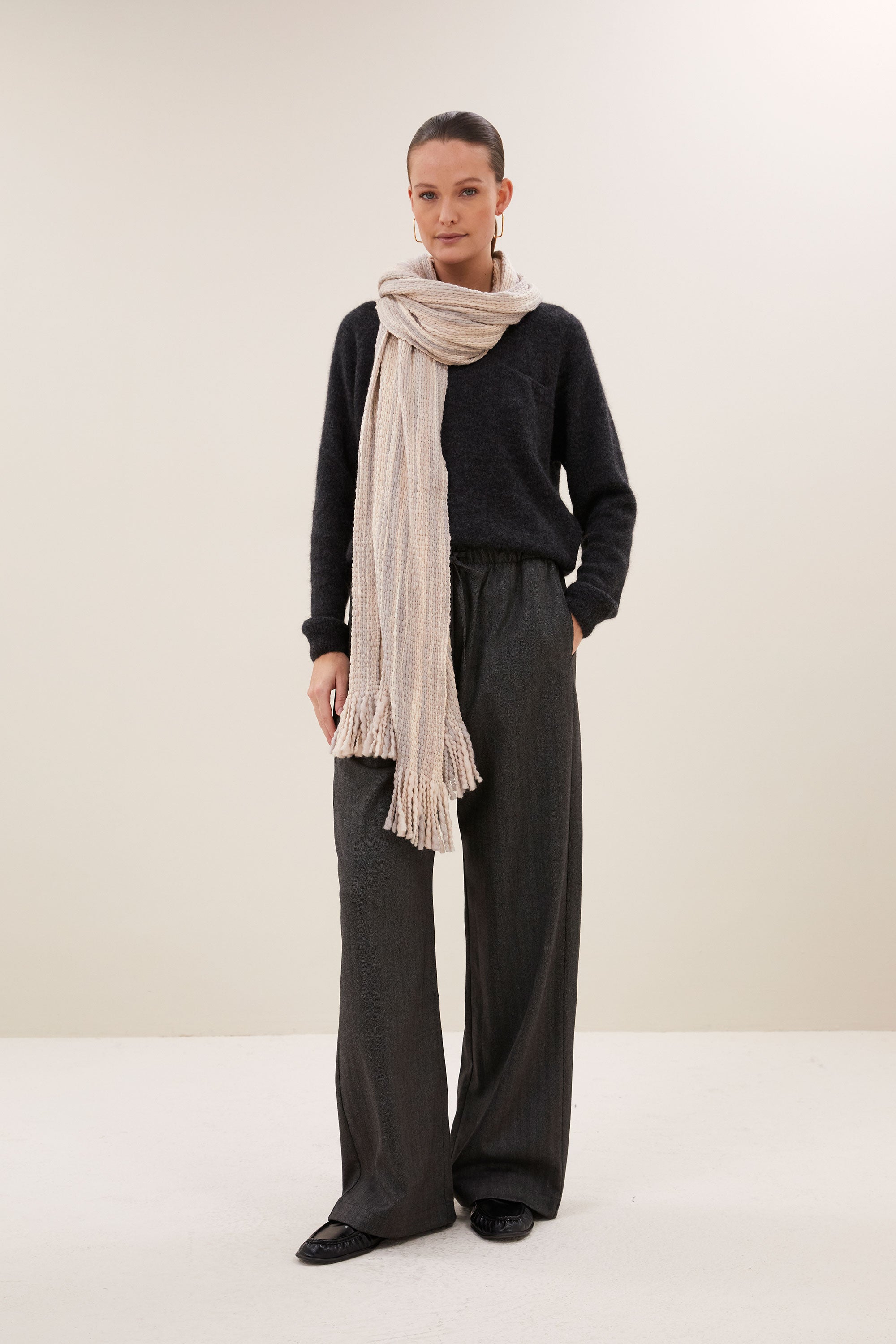 elva woolen scarf | sand