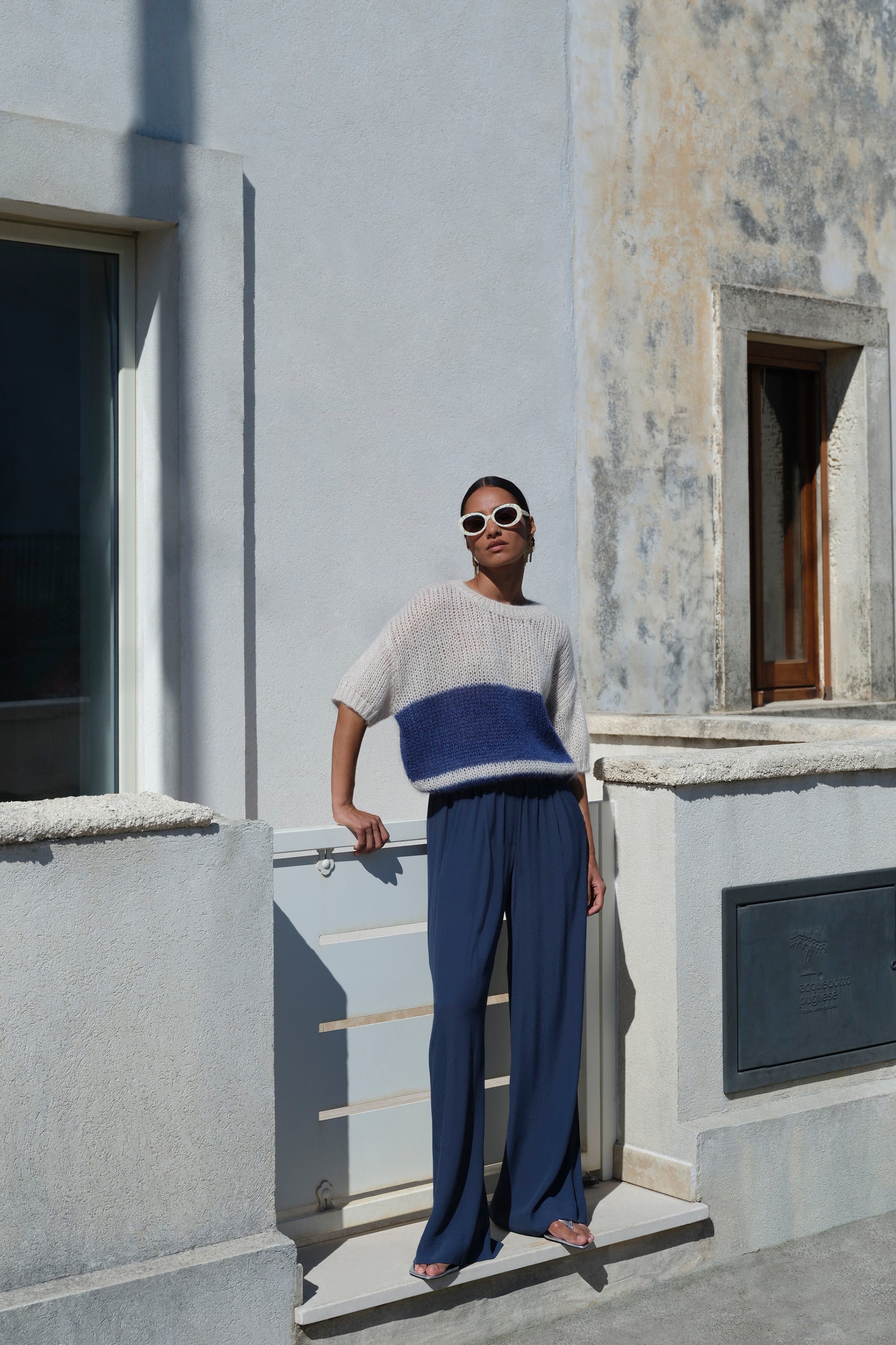 nino vintage stripe pullover | navy stripe