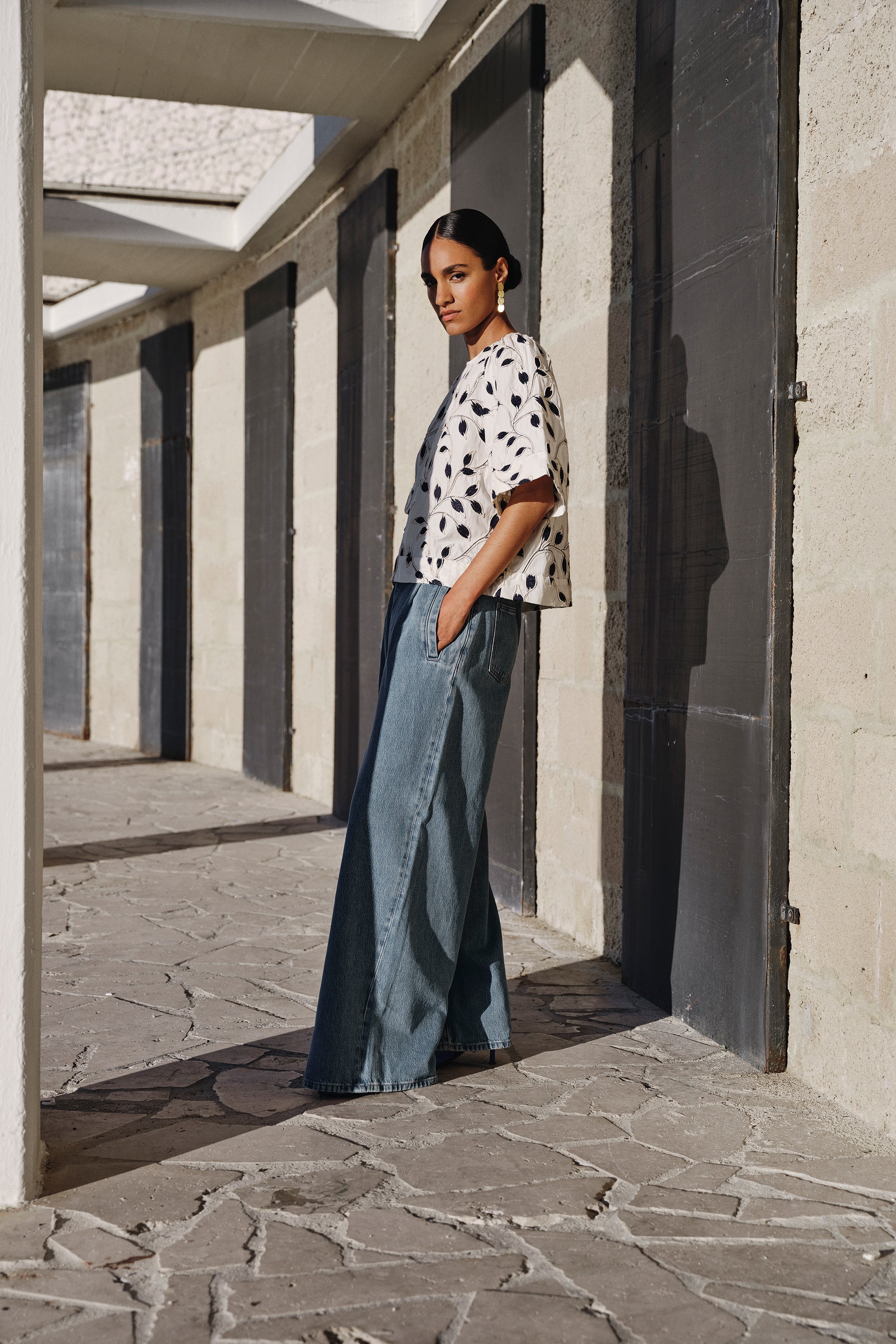 olivia botanic blouse | midnight