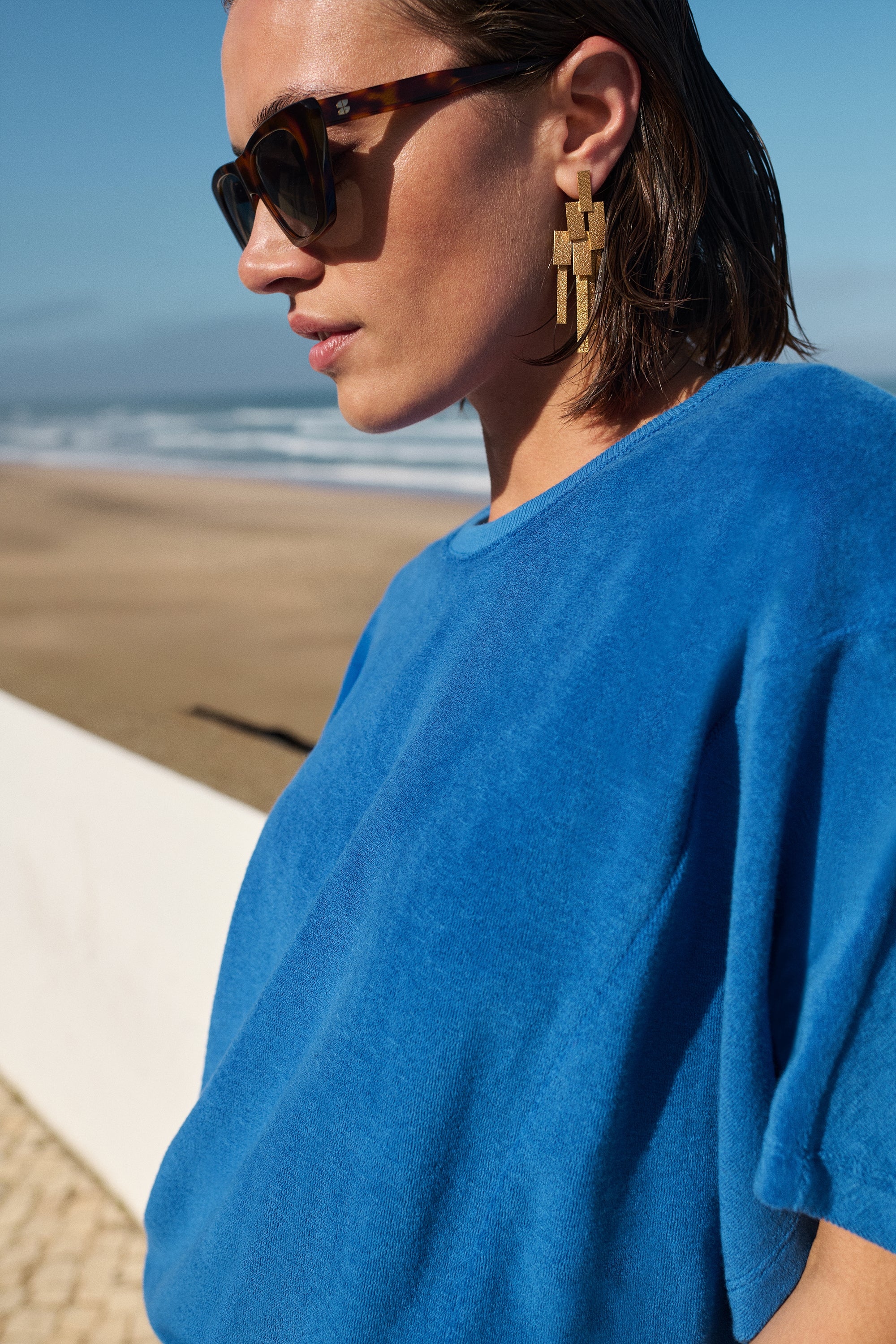 nuki slub top | azul blue