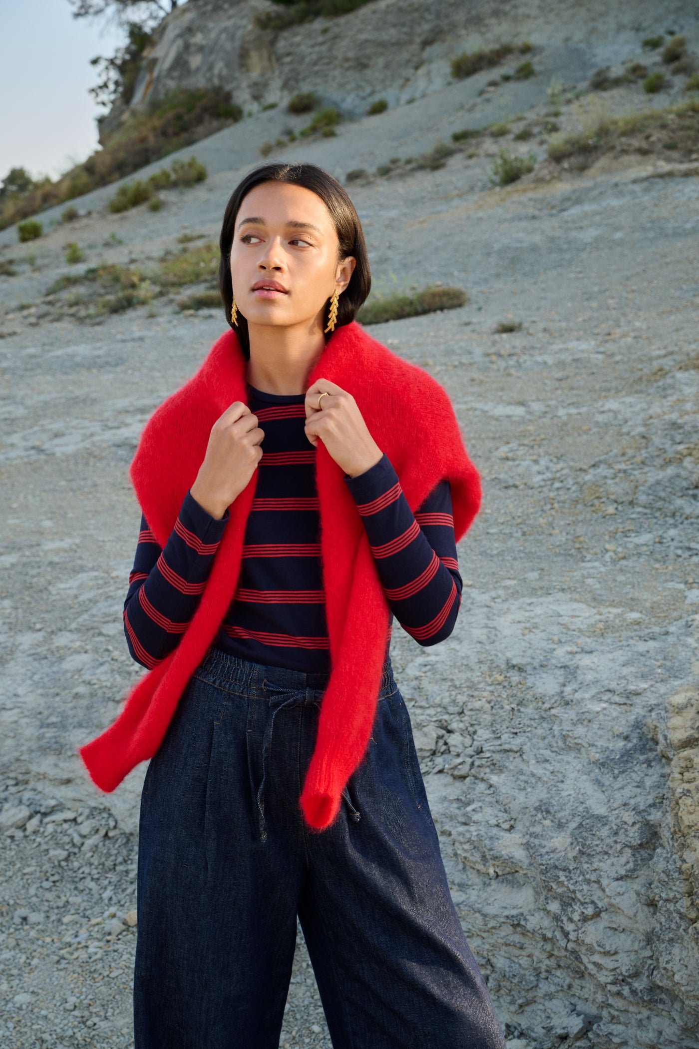 mali ls stripe top | poppy multi stripe