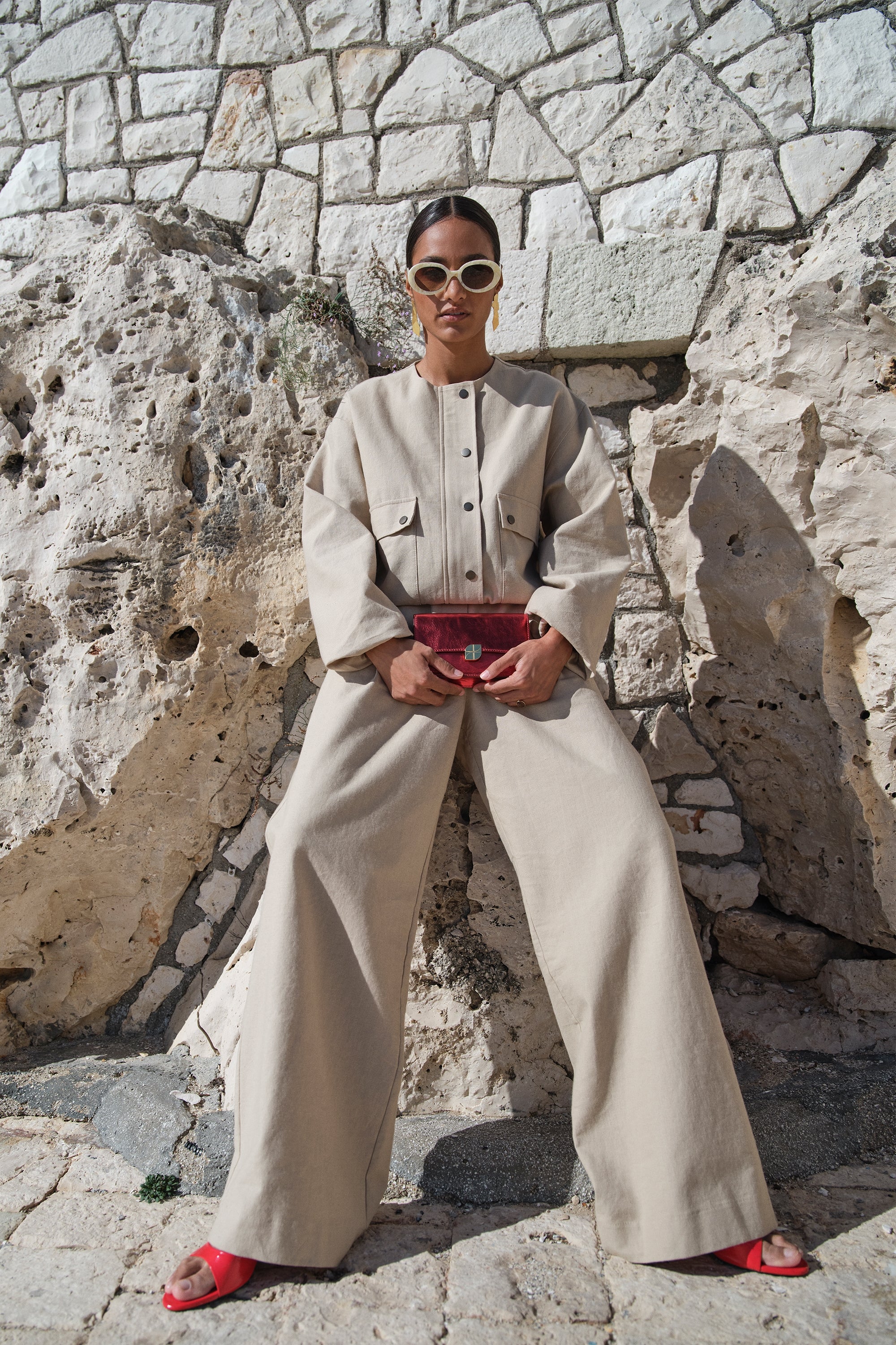 benji canvas pants | dark sand