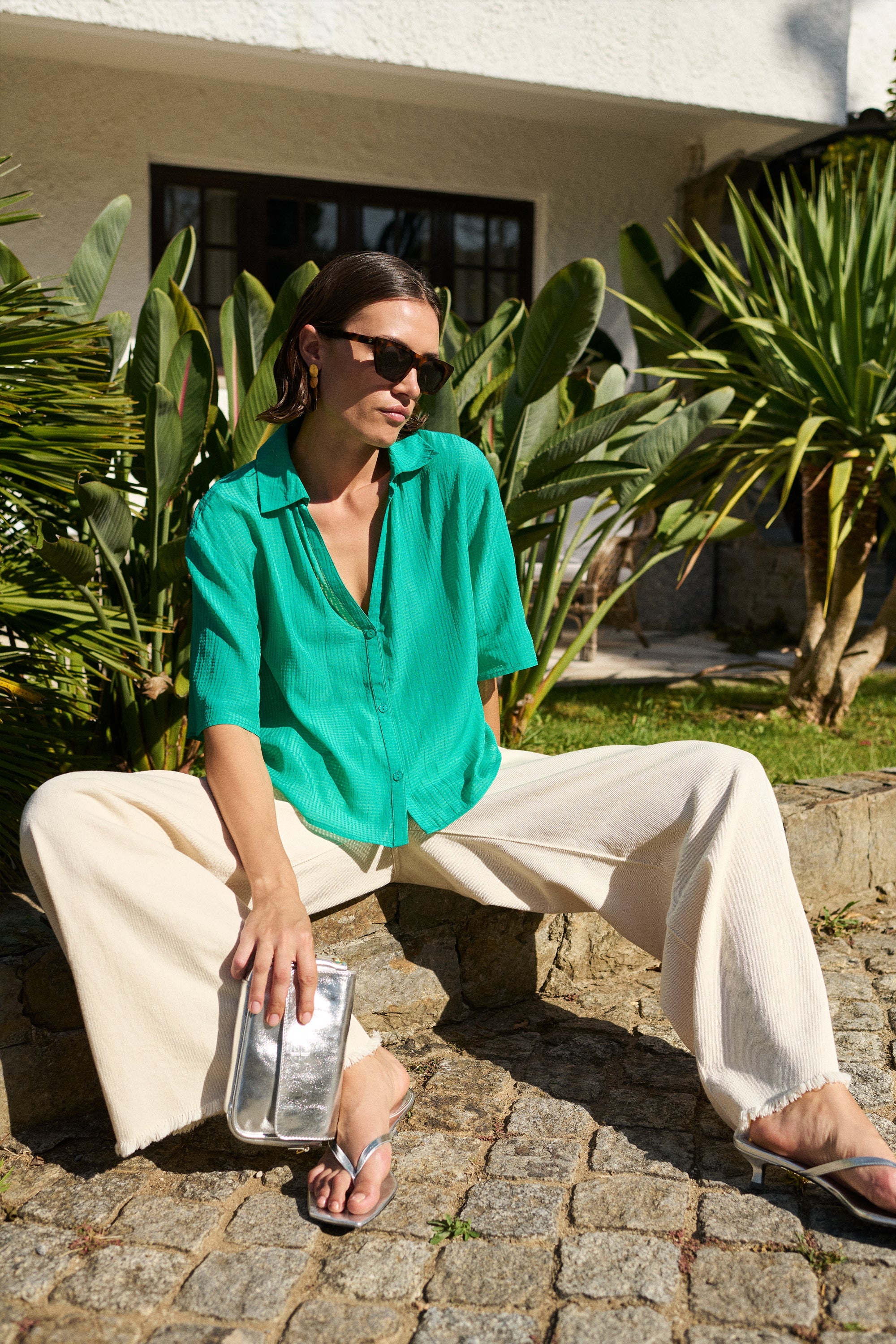 kick blouse | lucky green