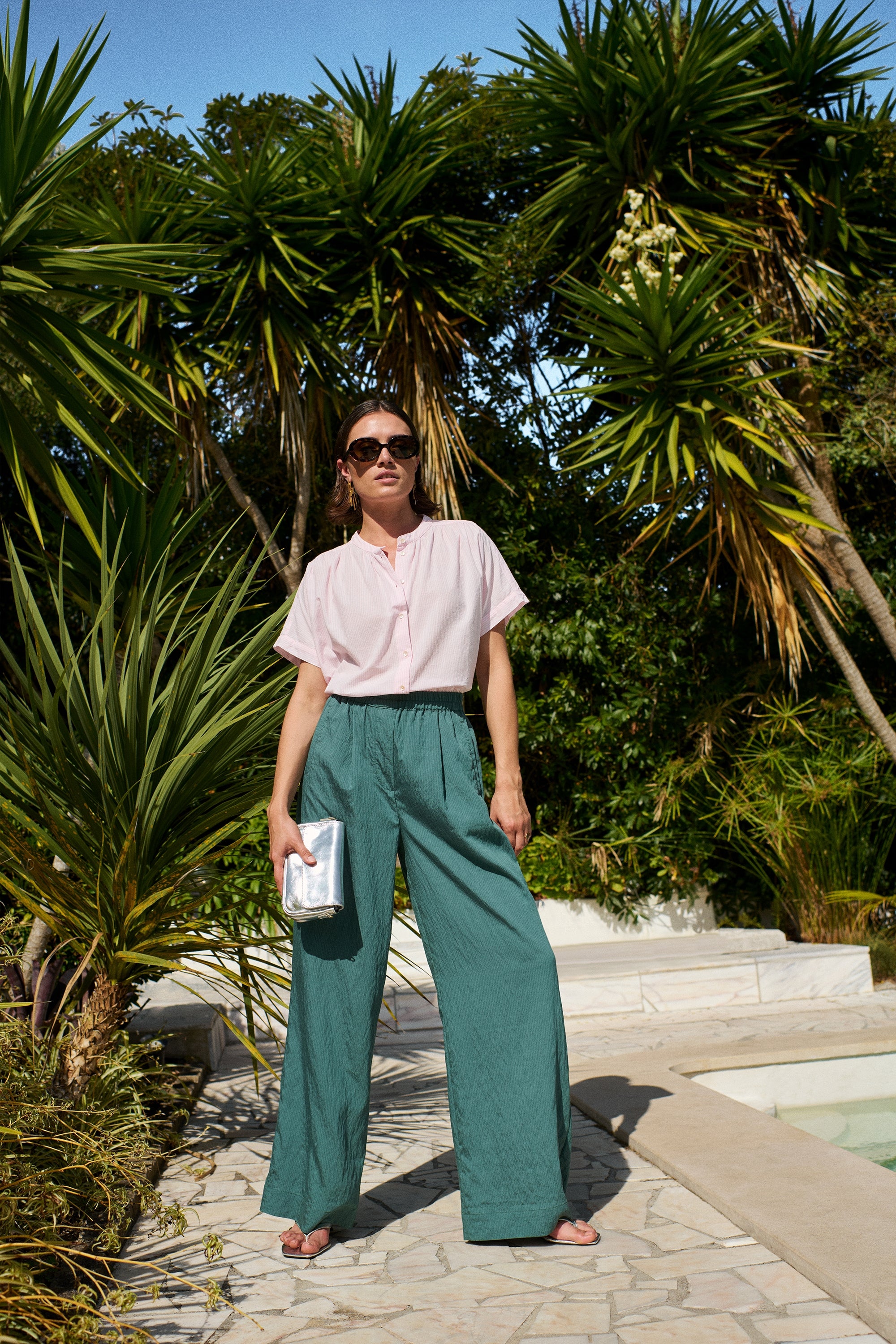 minte pinstripe blouse | pink pin stripe