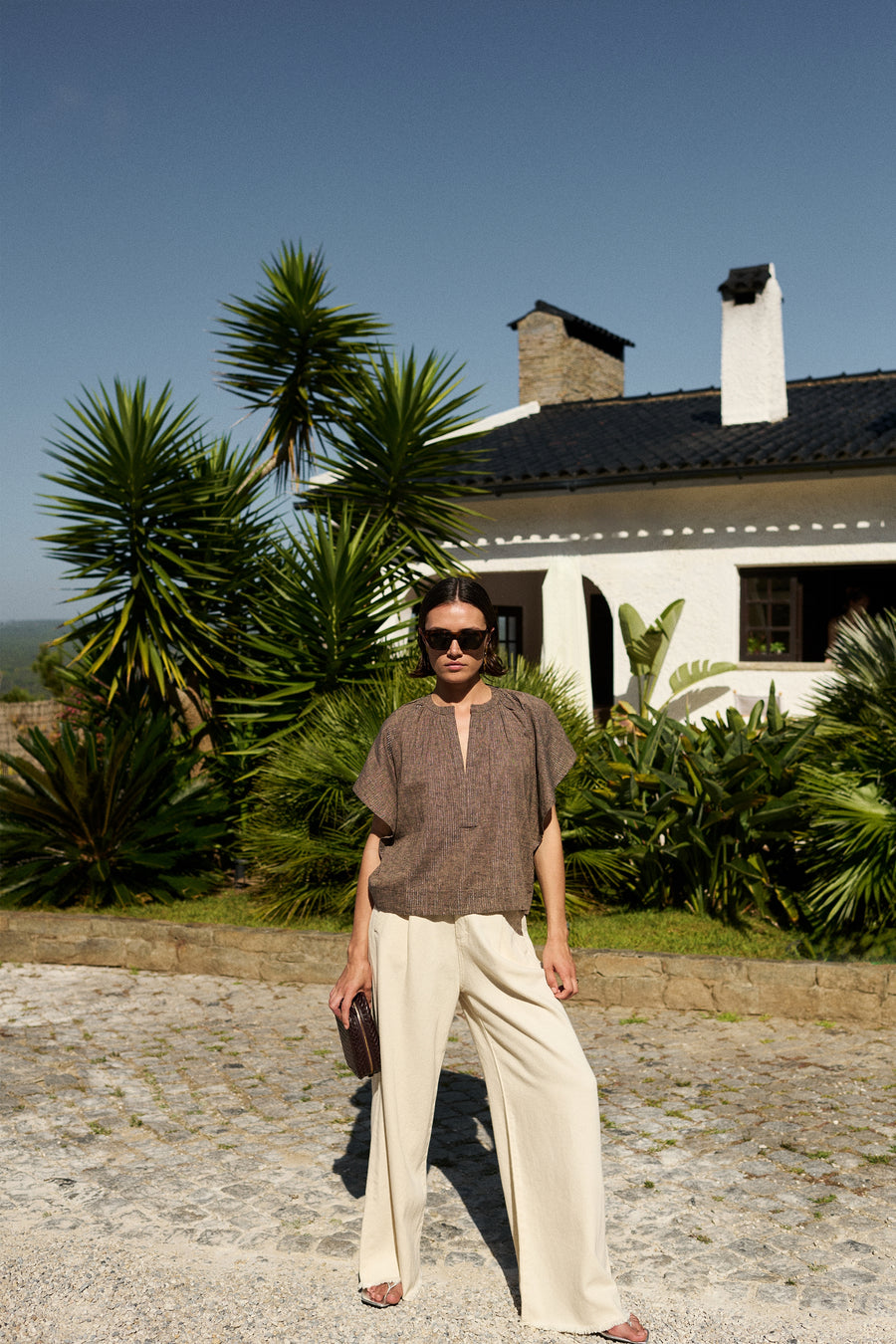 blouse-vina-lurex-blouse-iced-coffee-by-bar-Vooraanzicht