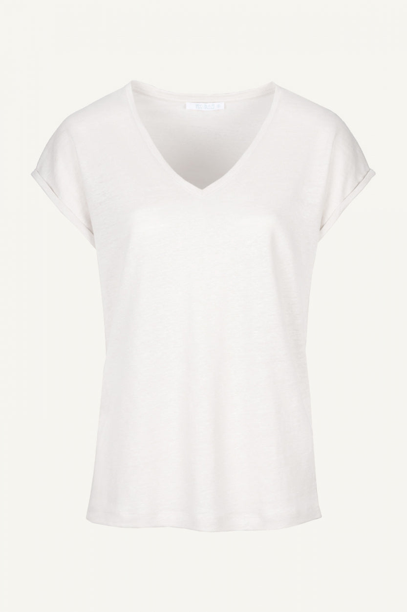 mila linen top | off white