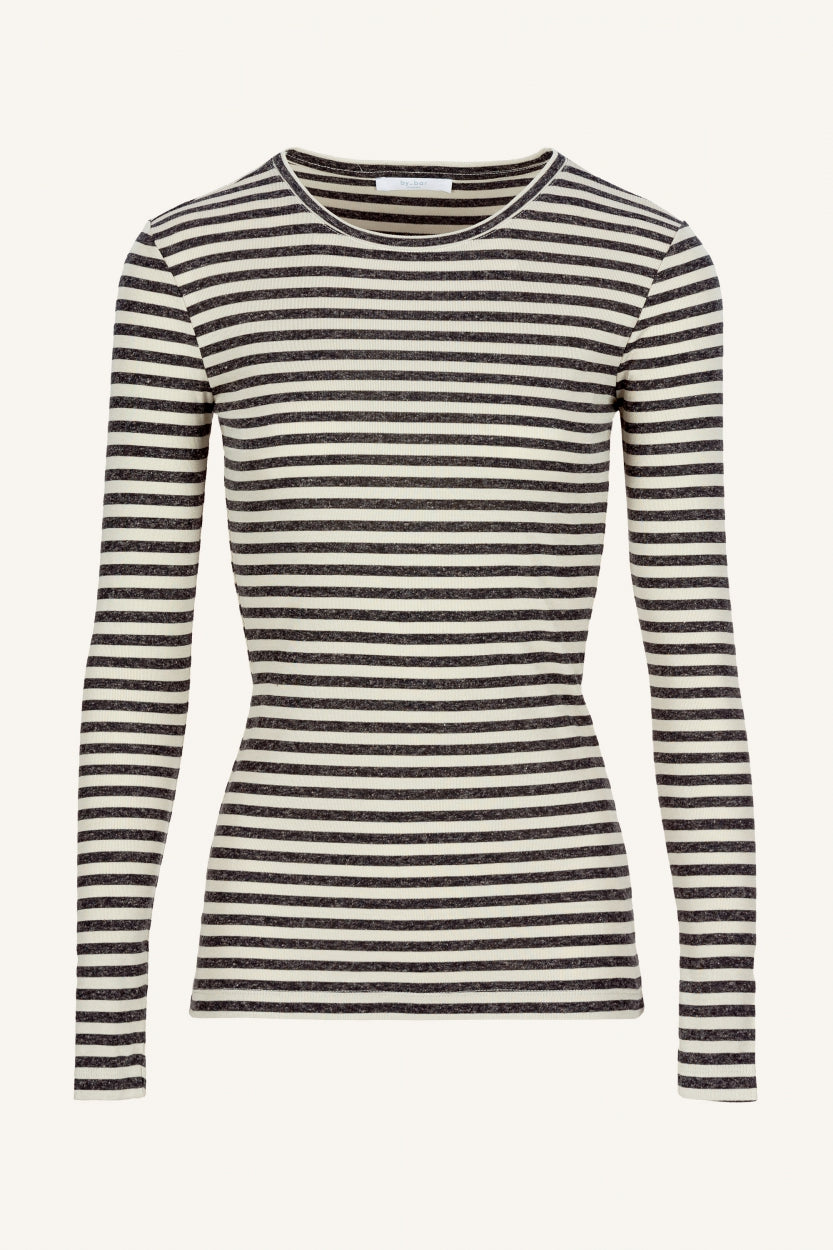 basic ls stripe top | chalk