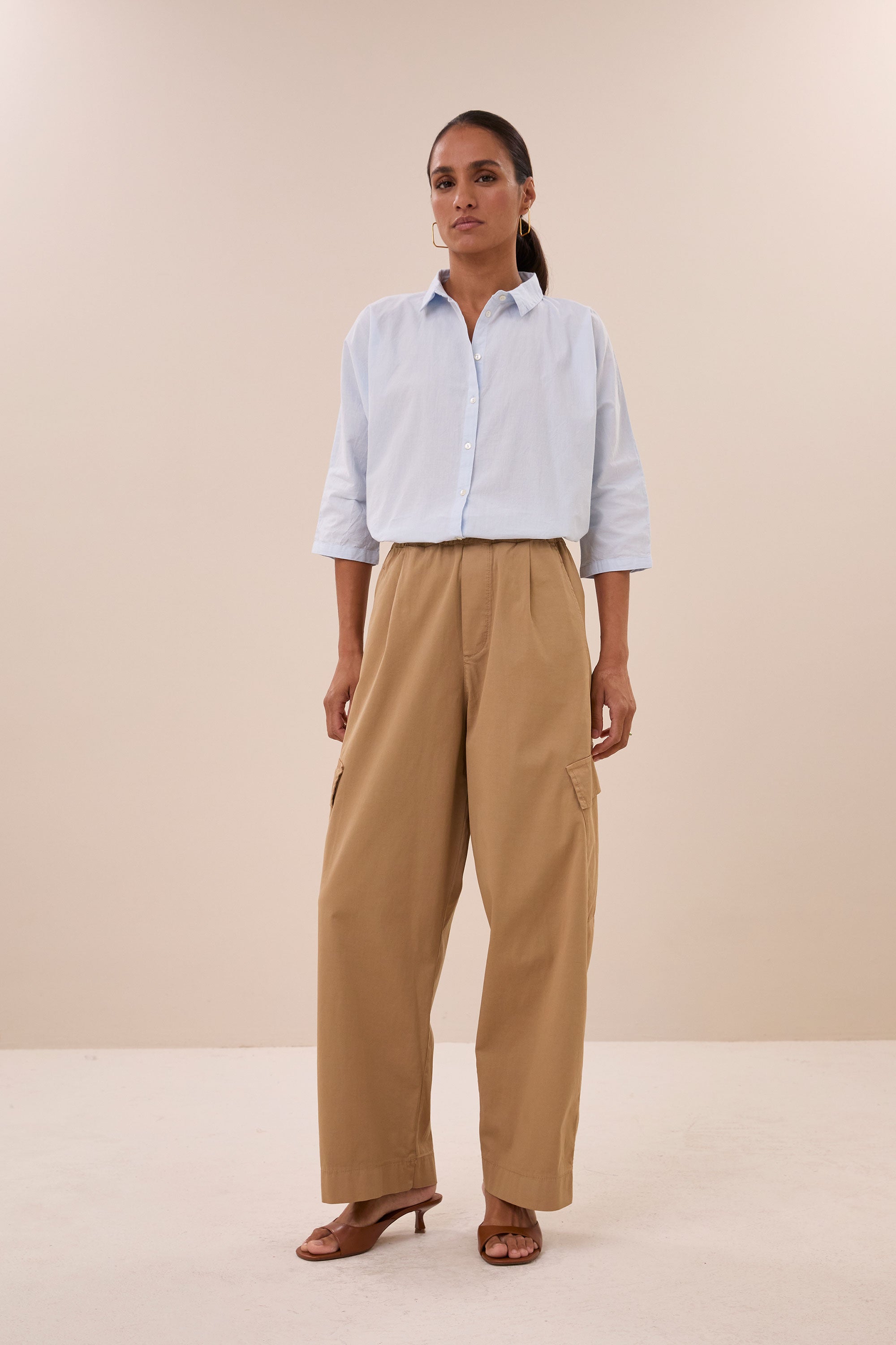 norel chambray blouse | light blue