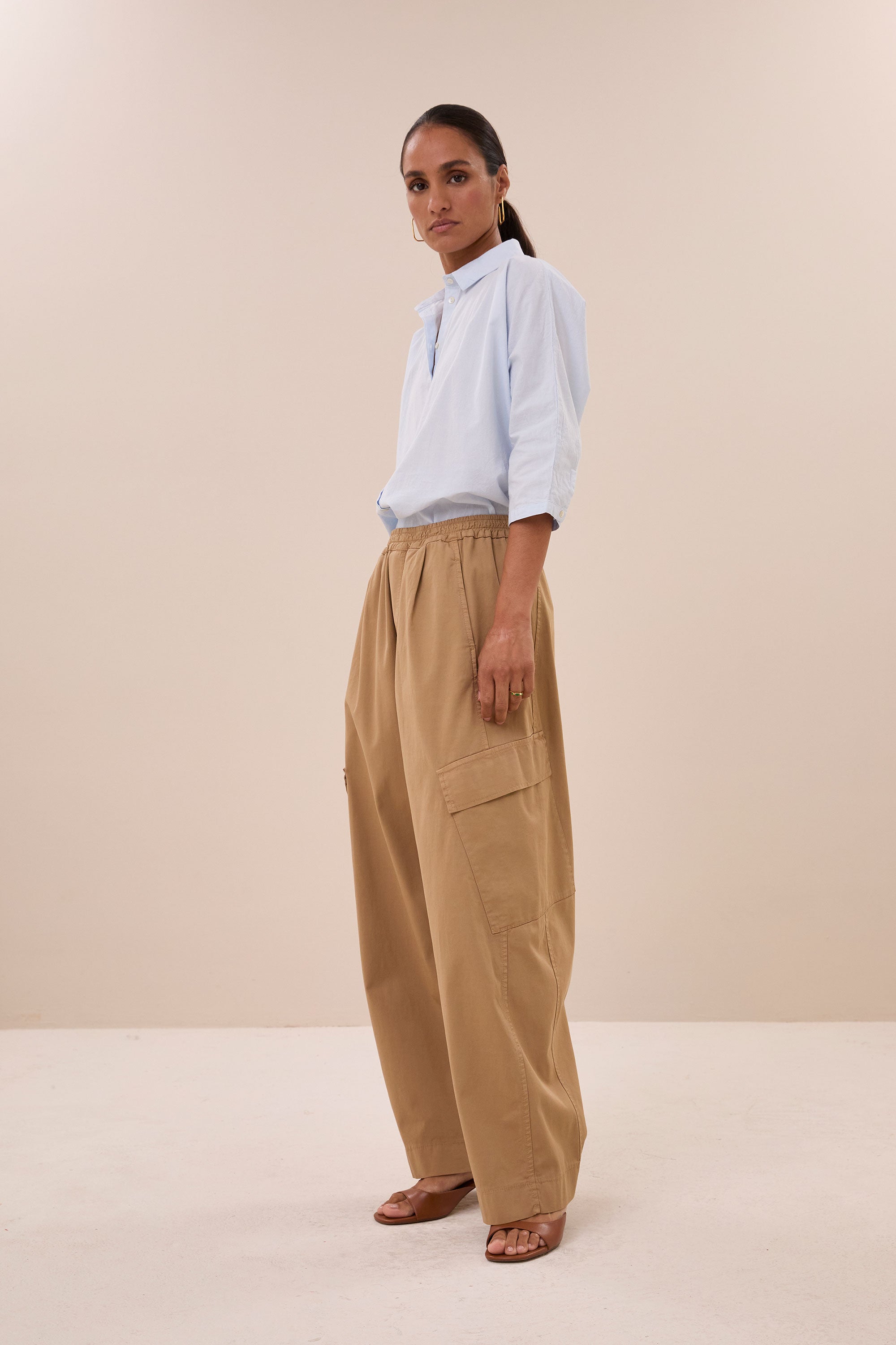 norel chambray blouse | light blue
