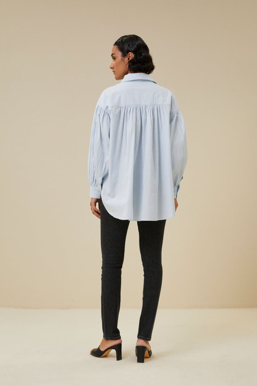 sarah chambray blouse | light blue