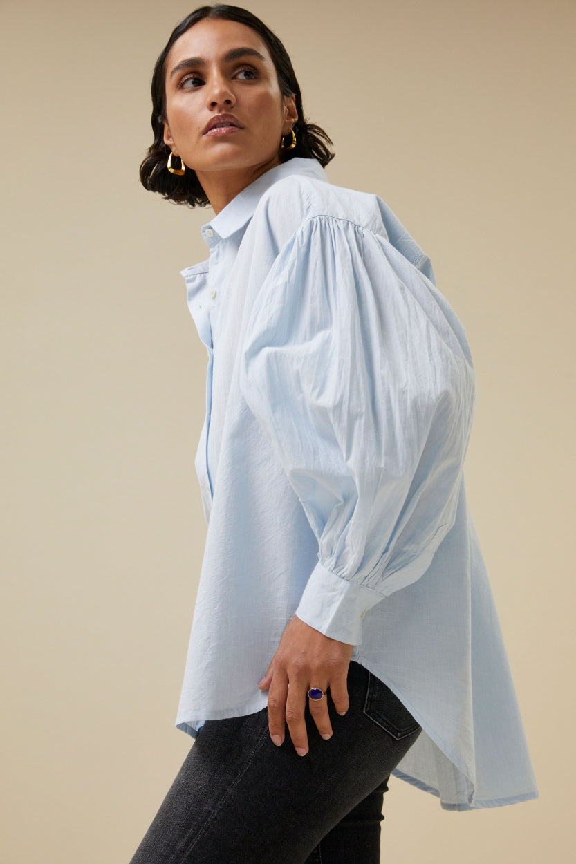sarah chambray blouse | light blue