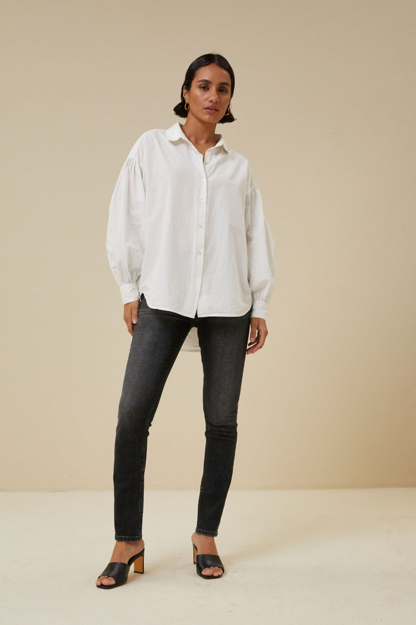 blusa de popelina sarah | blanca