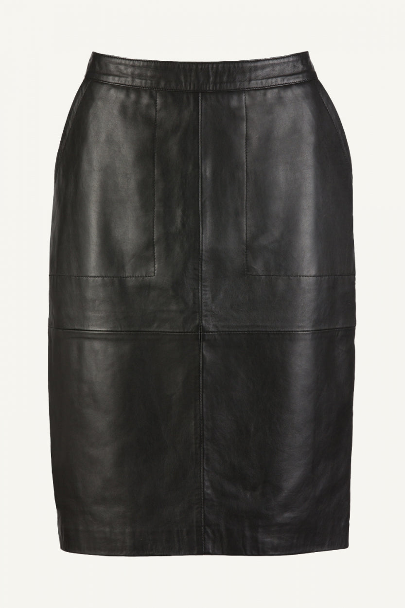 basic leather skirt | black