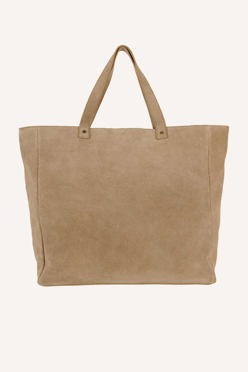 shopper suede bag | sand