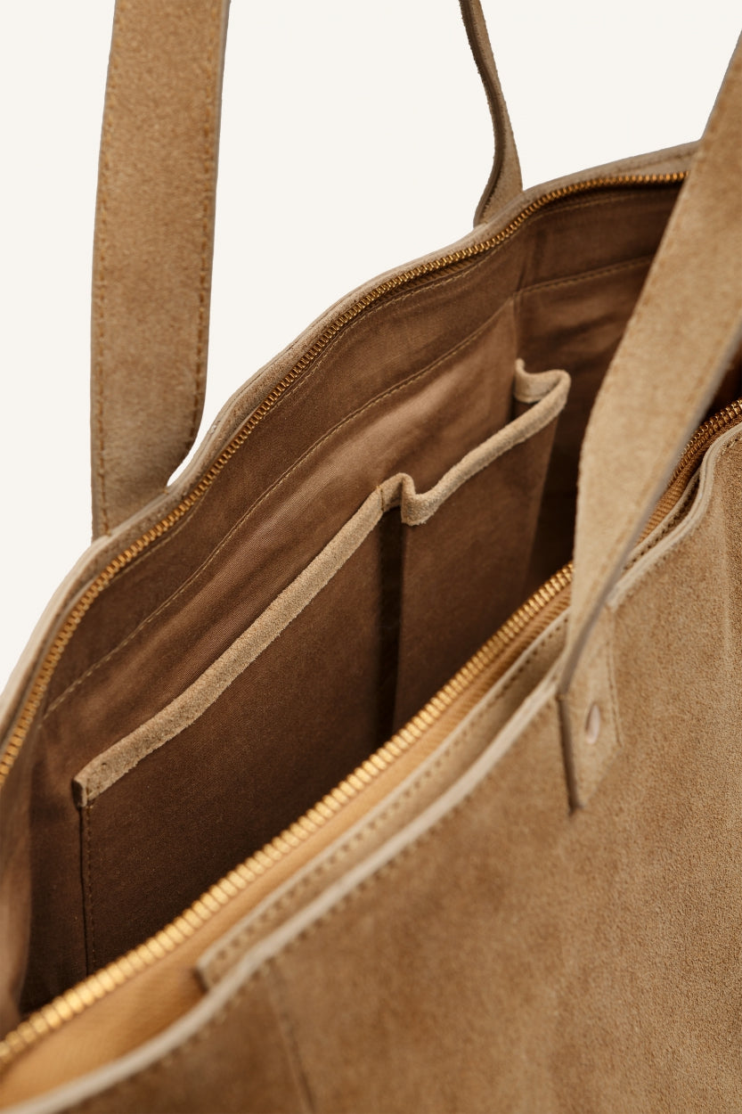 shopper suede bag | dry khaki