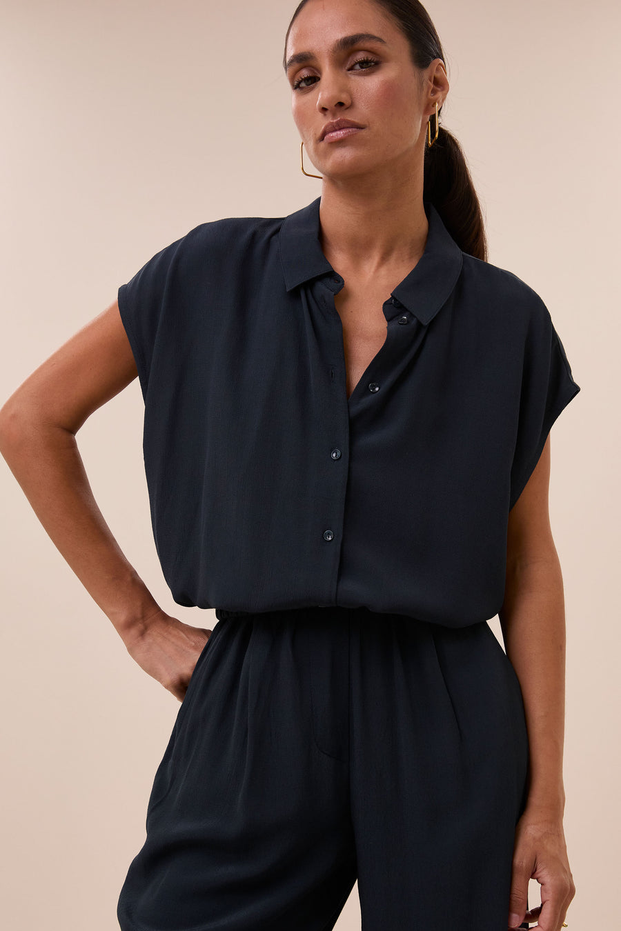 kiek viscose top | graphite