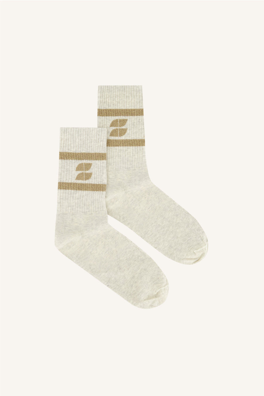 logo sparkle grey socks | gold