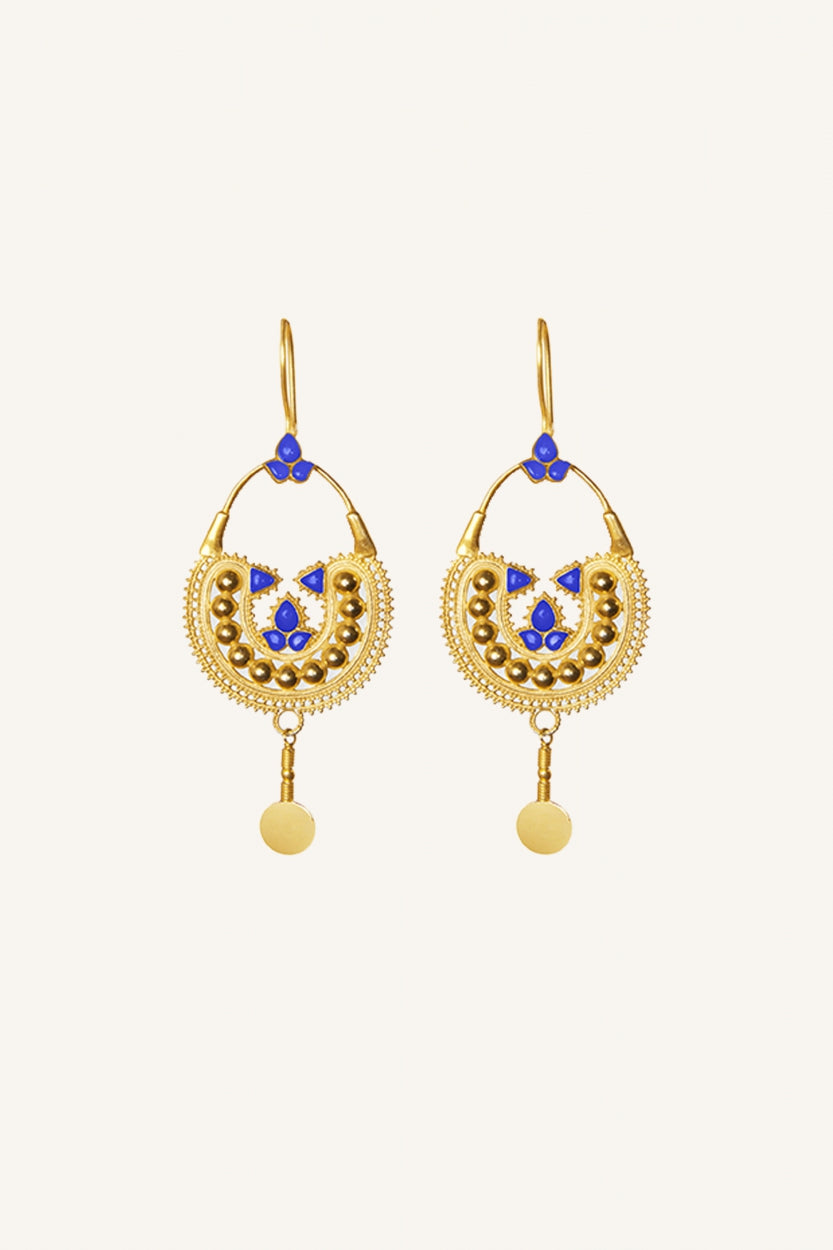 pd-art-earring-blue-gold plated-all-time classic-gemaakt door een familiebedrijf-by-bar-sfeerbeeld