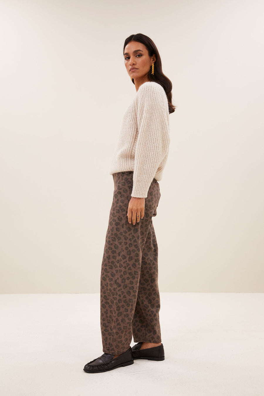 lew cheetah chocolate pants | chocolate brown