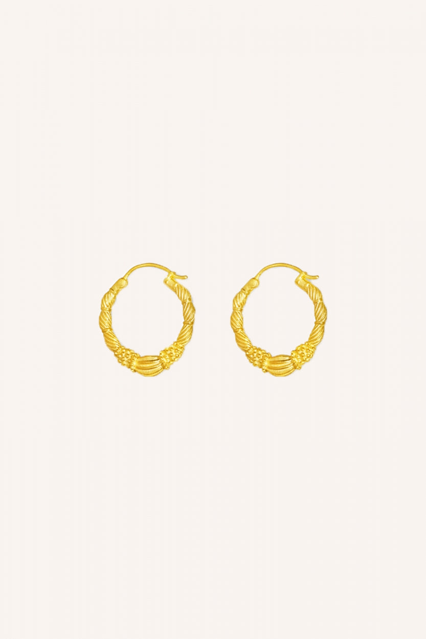 PD art hoop earring small | gold