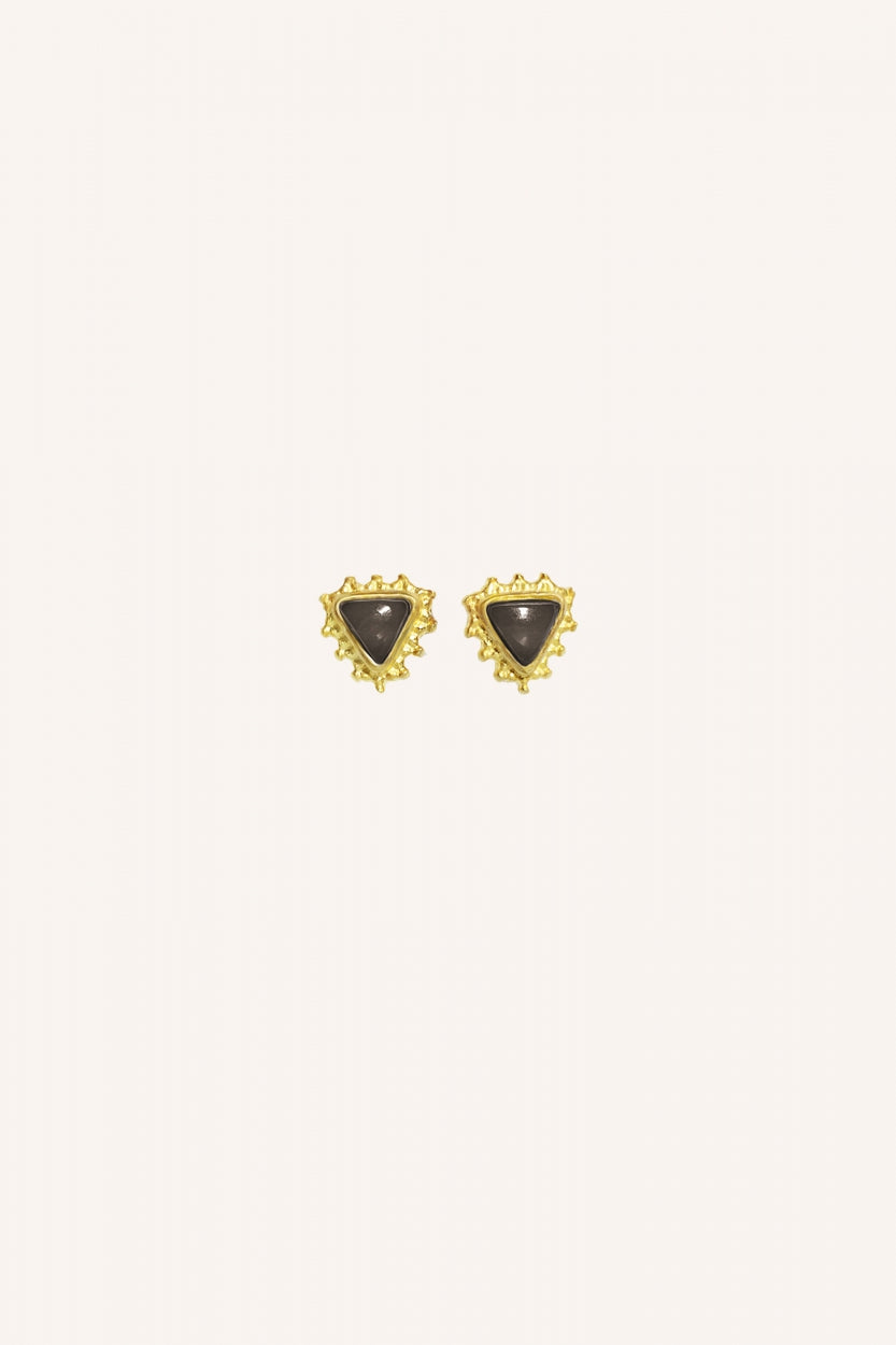 PD triangle stud earring | black