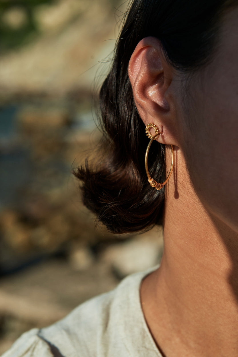 ruby stud earring | gold