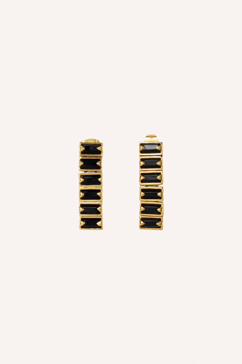 strass earring | black