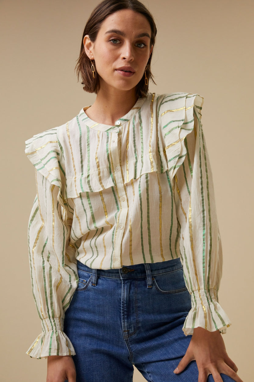 pennie chacha stripe blouse | chacha stripe